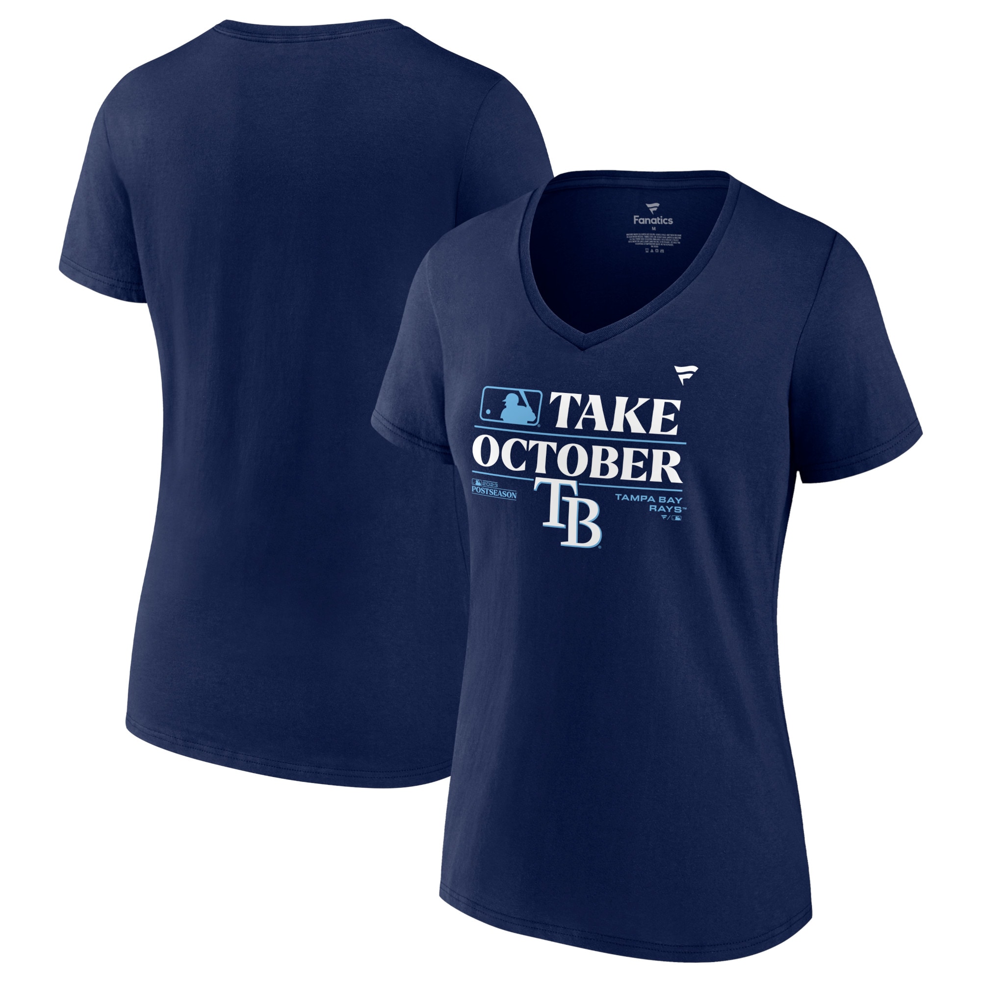 Women's Tampa Bay Rays   Branded Navy 2023 Postseason Locker Room V-Neck T-Shirt