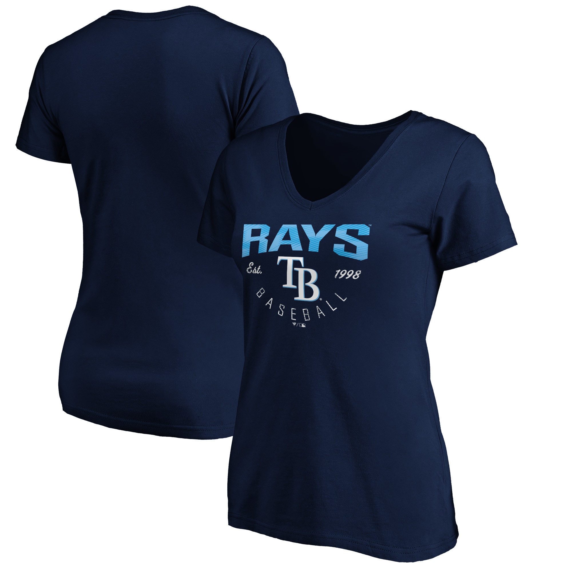Women's Tampa Bay Rays  Branded Navy Core Live For It V-Neck T-Shirt