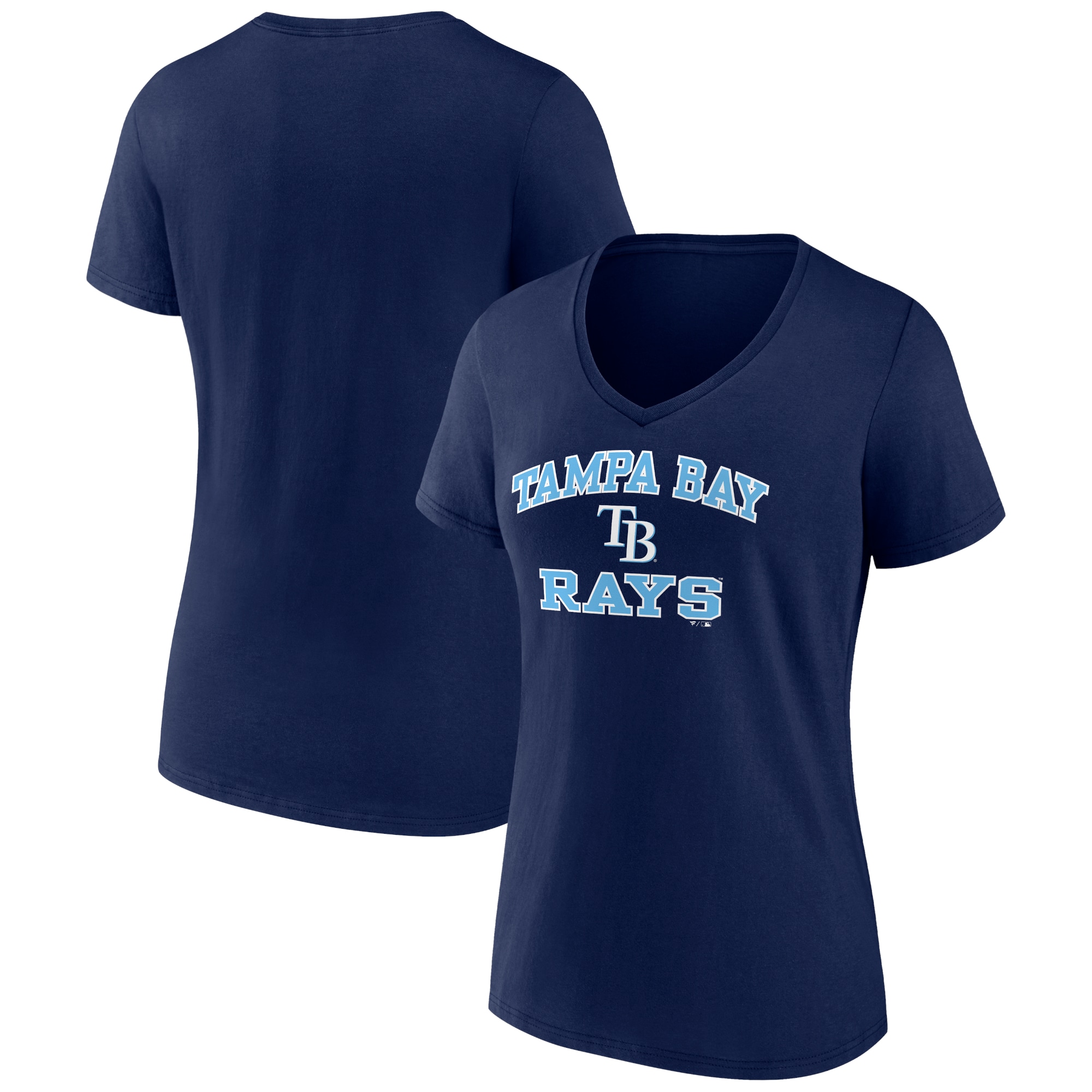 Women's Tampa Bay Rays  Branded Navy Heart and Soul V-Neck T-Shirt