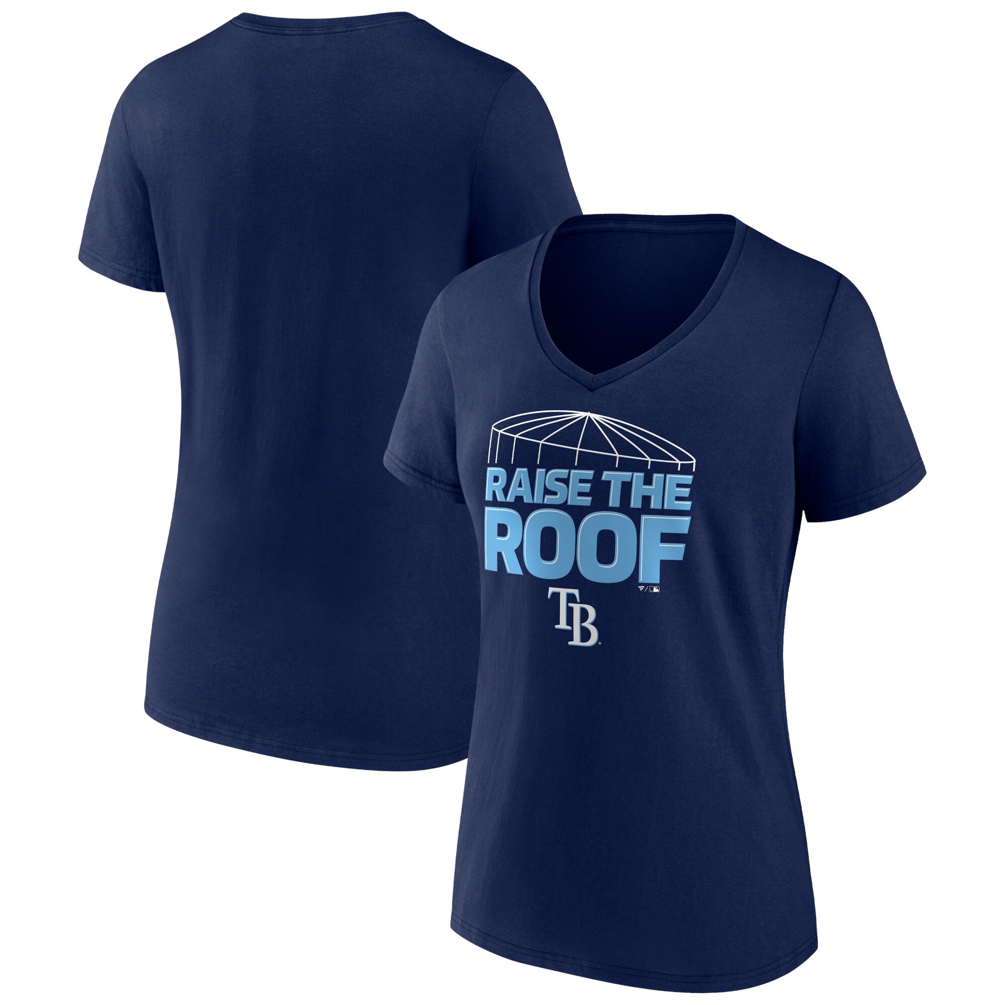 Women's Tampa Bay Rays  Branded Navy Hometown Raise The Roof V-Neck T-Shirt