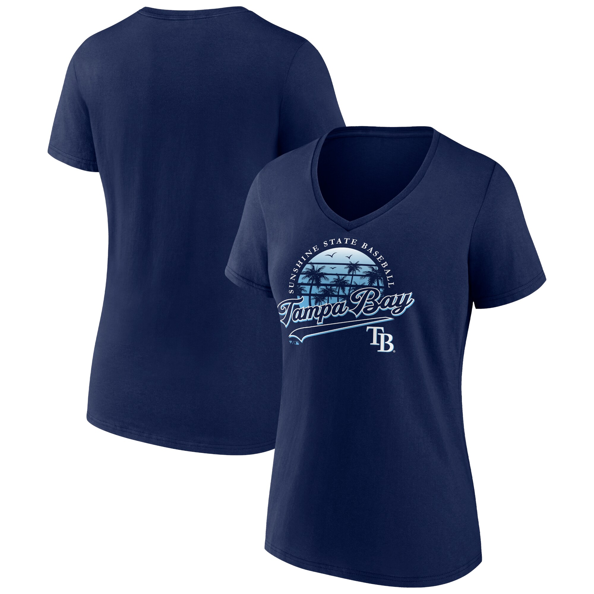 Women's Tampa Bay Rays  Branded Navy One Champion V-Neck T-Shirt