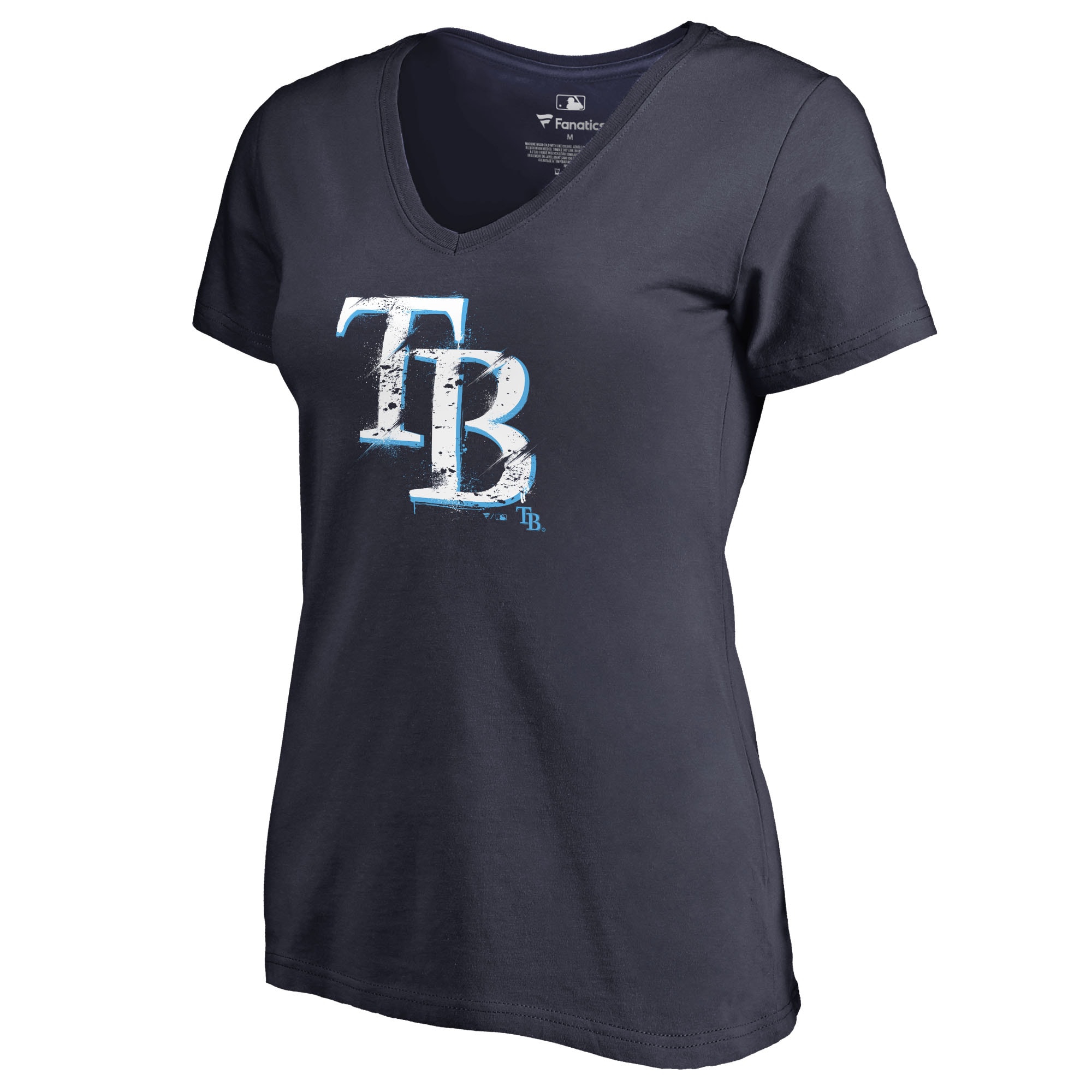 Women's Tampa Bay Rays  Branded Navy Splatter Logo V-Neck T-Shirt