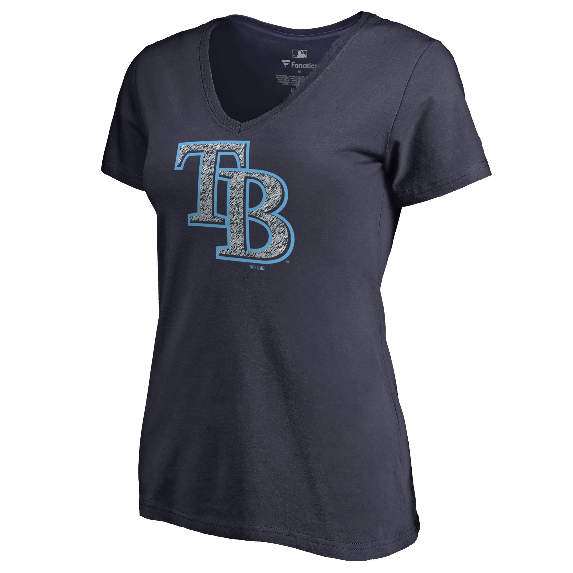 Women's Tampa Bay Rays  Branded Navy Static Logo V-Neck T-Shirt