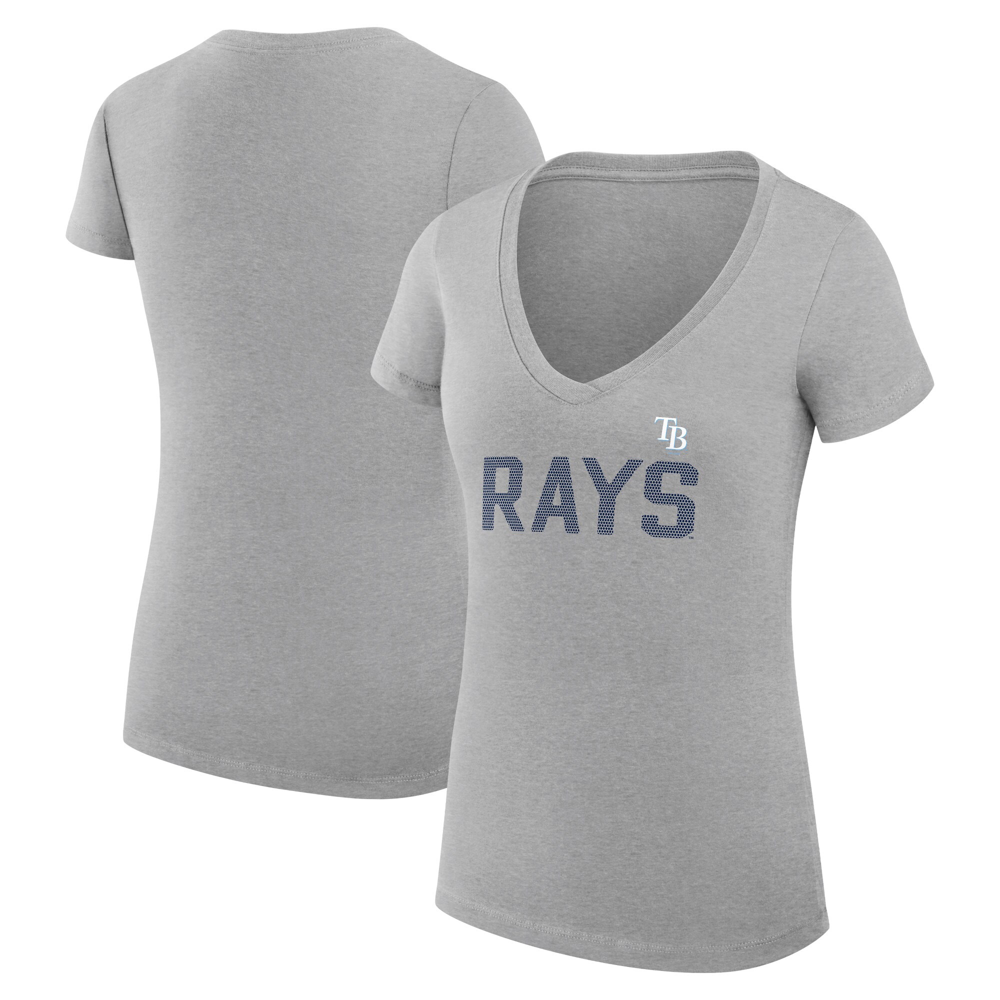 Women's Tampa Bay Rays  G-III 4Her by Carl Banks Gray Dot Print V-Neck Fitted T-Shirt