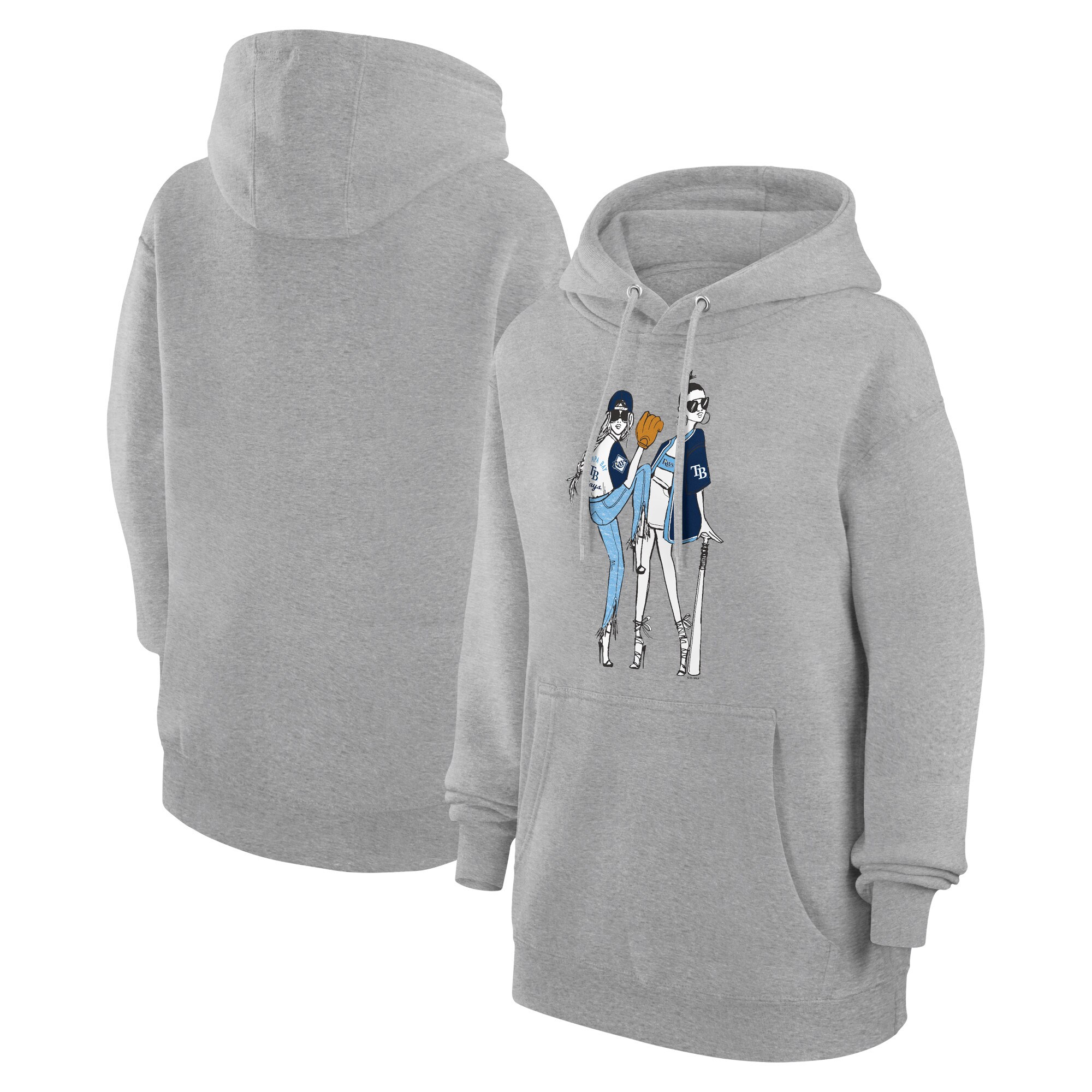 Women's Tampa Bay Rays  G-III 4Her by Carl Banks Heather Gray Baseball Girls Fleece Pullover Hoodie