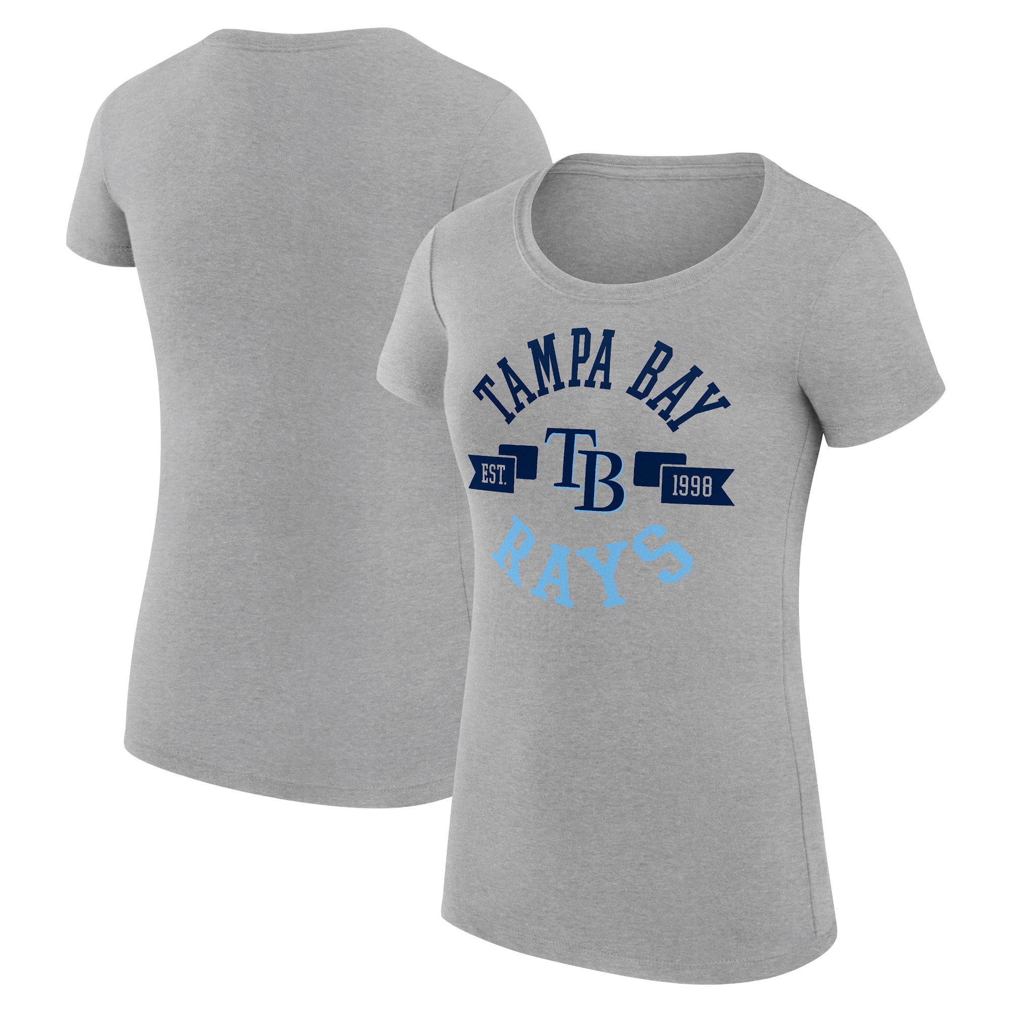 Women's Tampa Bay Rays G-III 4Her by Carl Banks Heather Gray City Graphic Fitted T-Shirt