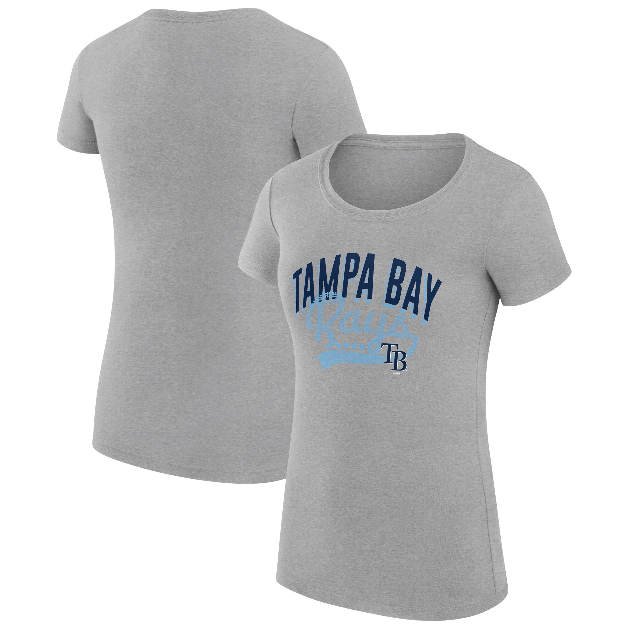 Women's Tampa Bay Rays  G-III 4Her by Carl Banks Heather Gray Filigree Team Fitted T-Shirt