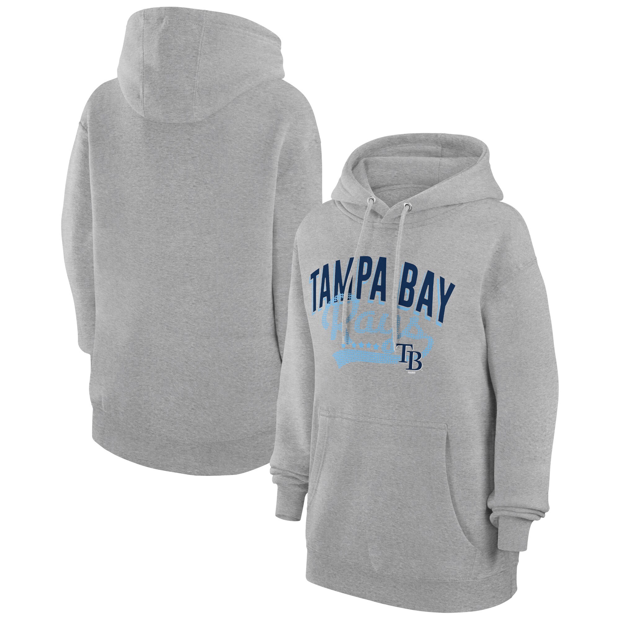 Women's Tampa Bay Rays  G-III 4Her by Carl Banks Heather Gray Filigree Team Pullover Hoodie