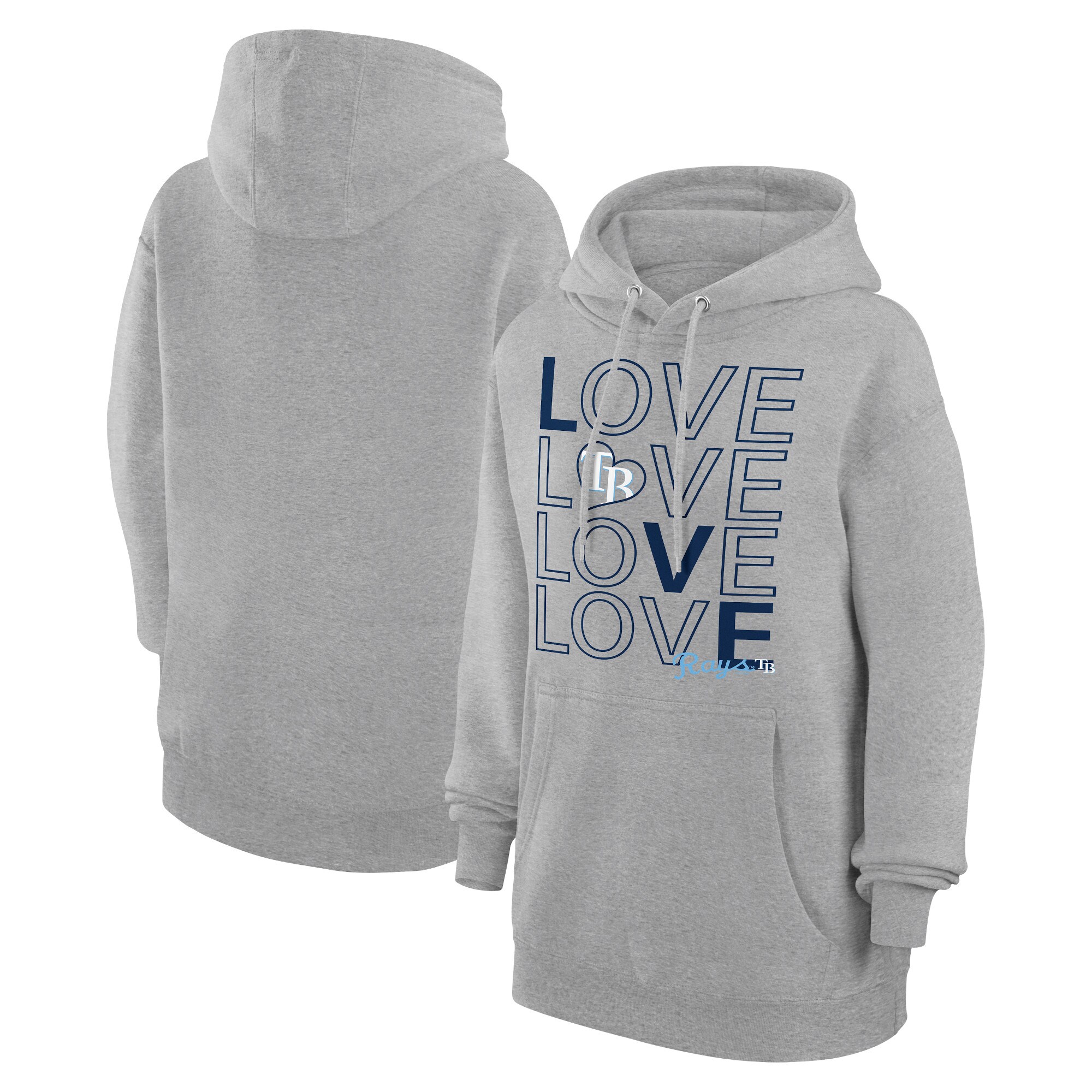 Women's Tampa Bay Rays  G-III 4Her by Carl Banks Heather Gray Love Graphic Fleece Hoodie