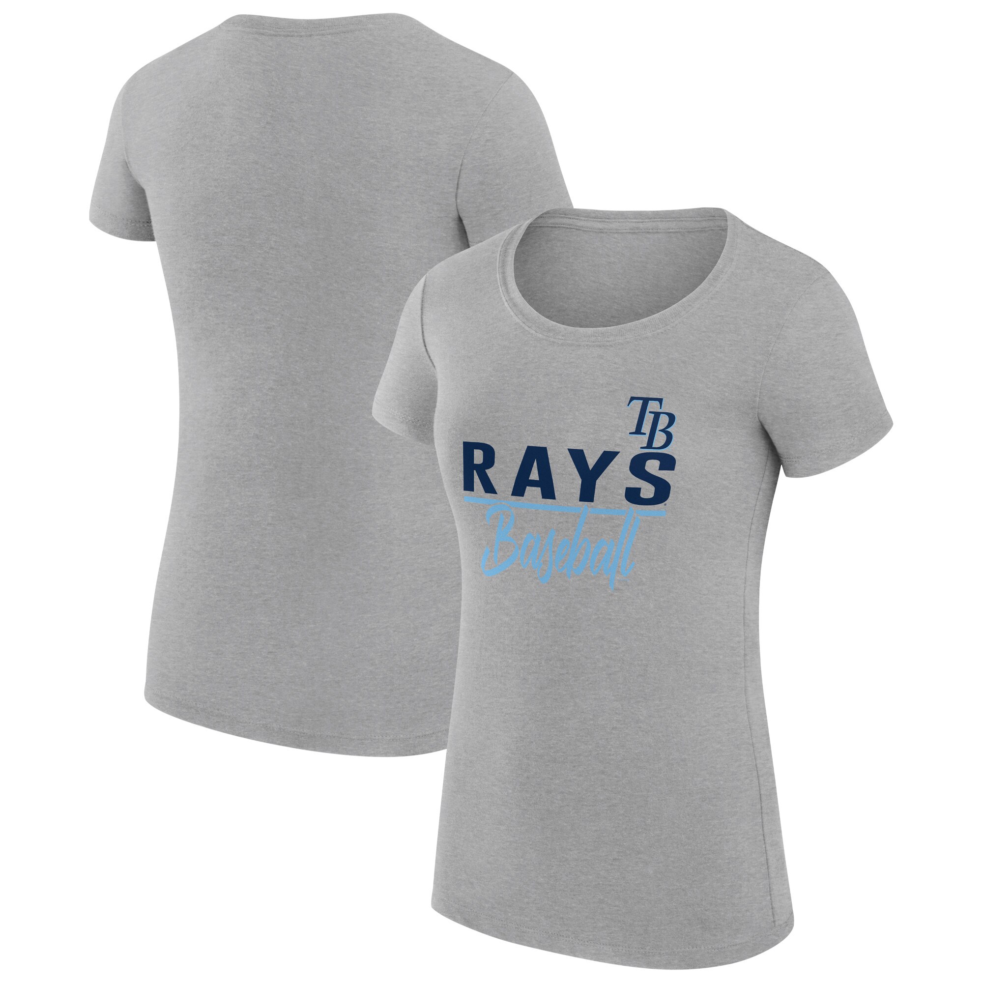 Women's Tampa Bay Rays  G-III 4Her by Carl Banks Heather Gray Team Graphic Fitted T-Shirt