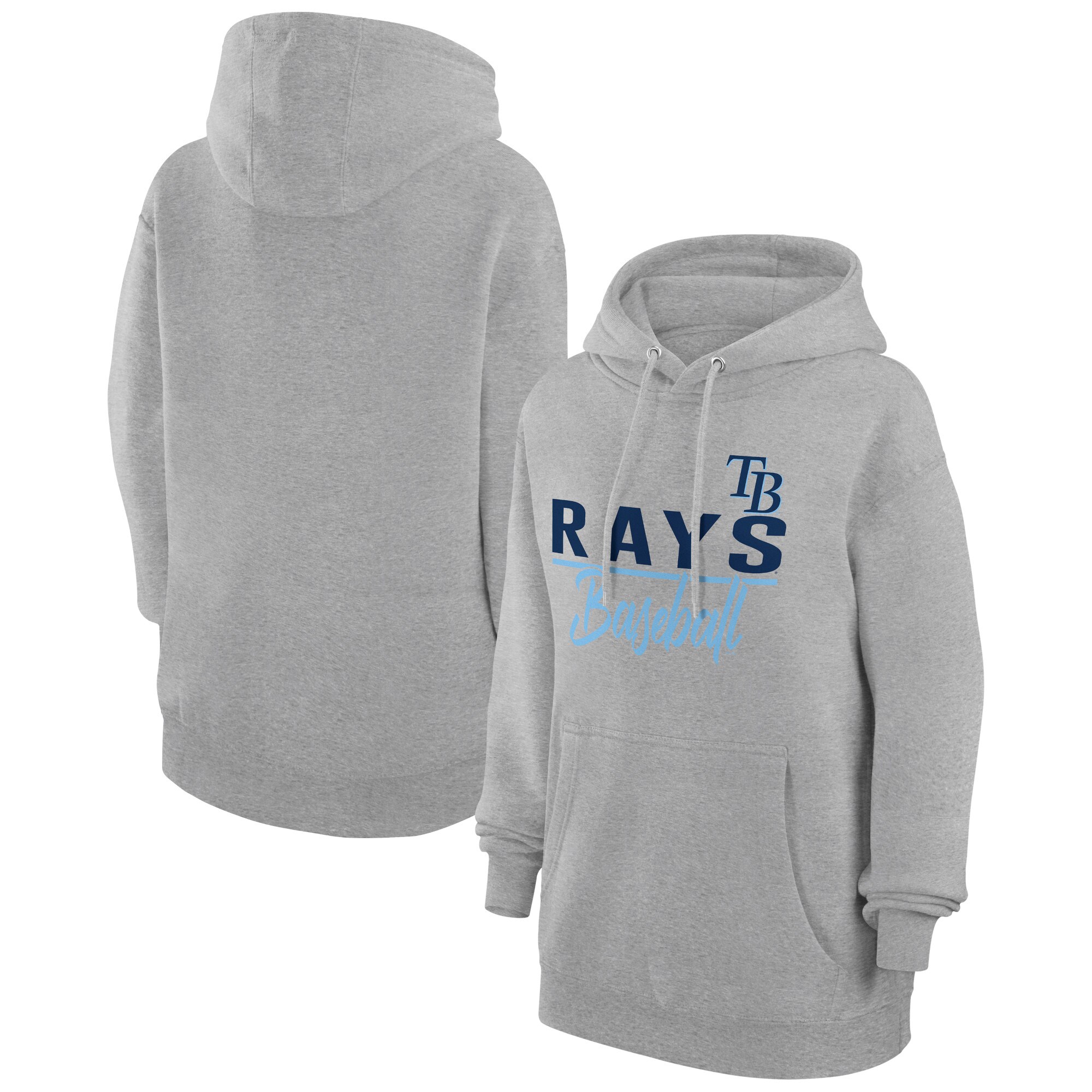 Women's Tampa Bay Rays  G-III 4Her by Carl Banks Heather Gray Tri-Blend Team Fleece Pullover Hoodie