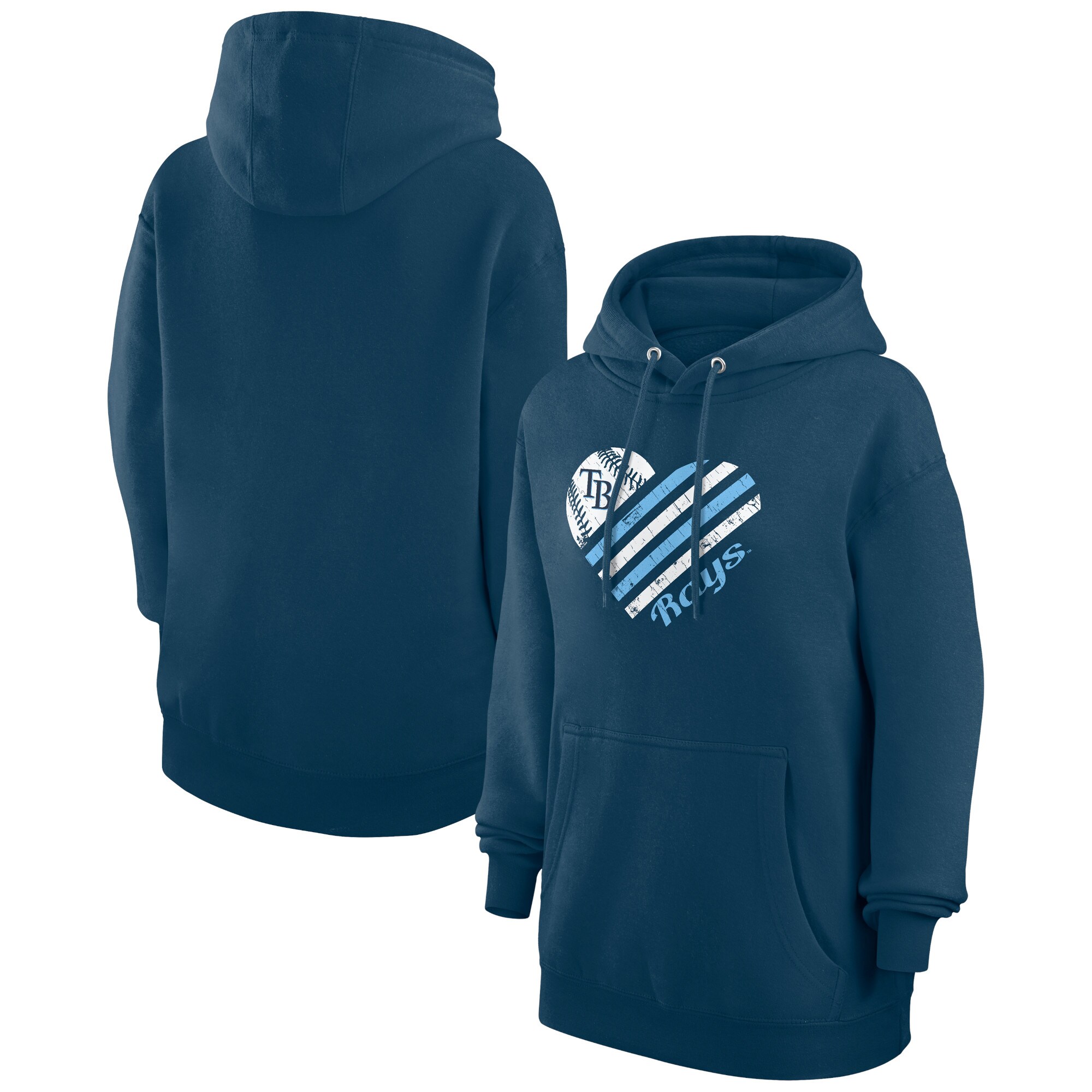 Women's Tampa Bay Rays  G-III 4Her by Carl Banks Navy Heart Fleece Pullover Hoodie