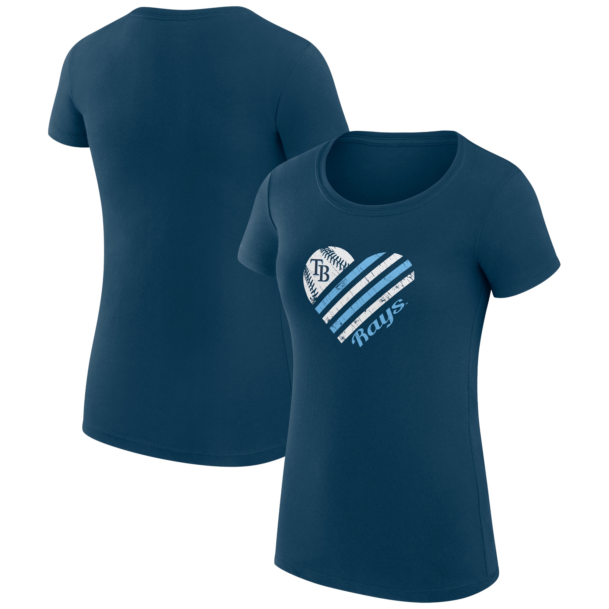 Women's Tampa Bay Rays  G-III 4Her by Carl Banks Navy Heart Graphic Fitted T-Shirt