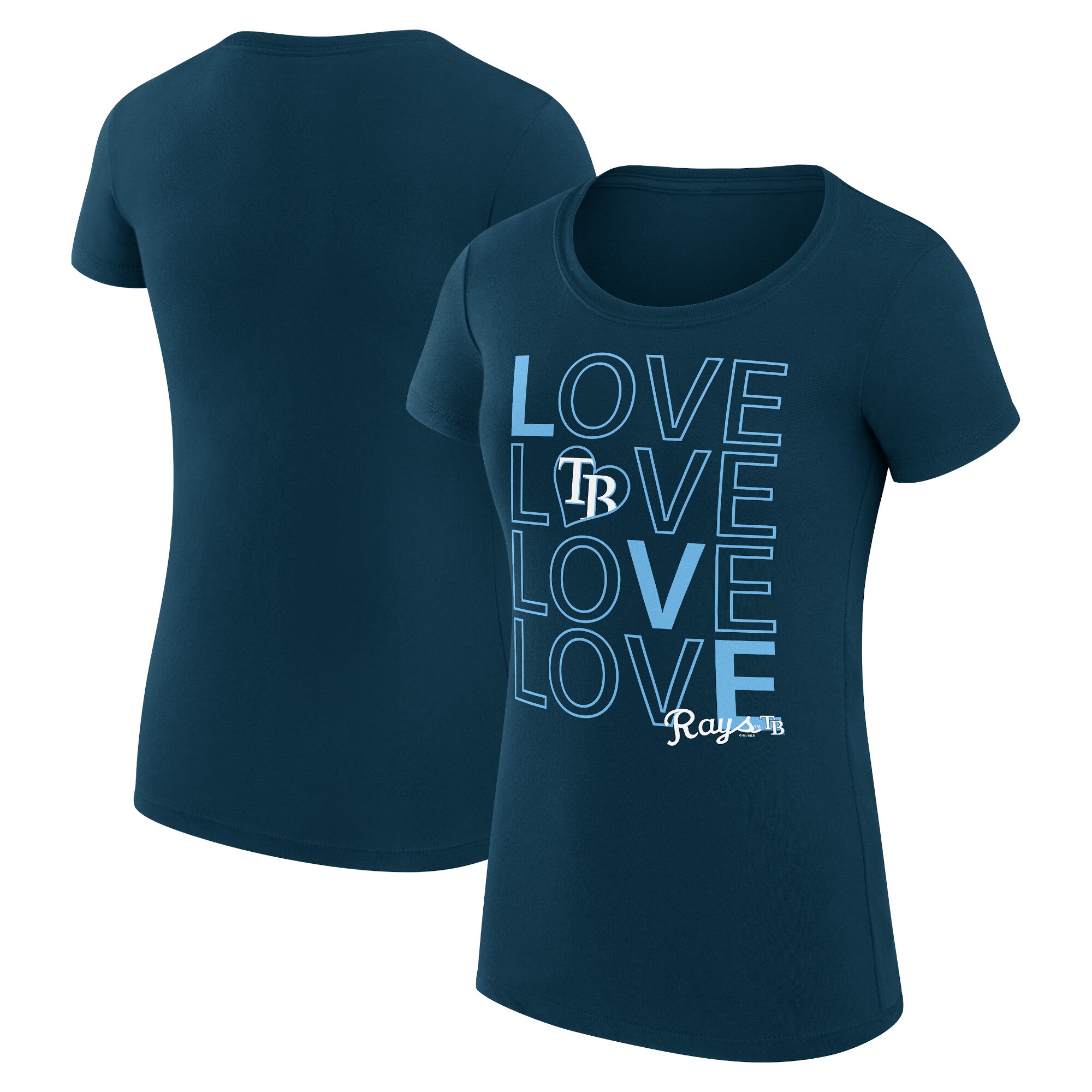 Women's Tampa Bay Rays G-III 4Her by Carl Banks Navy Love Graphic Team Fitted T-Shirt