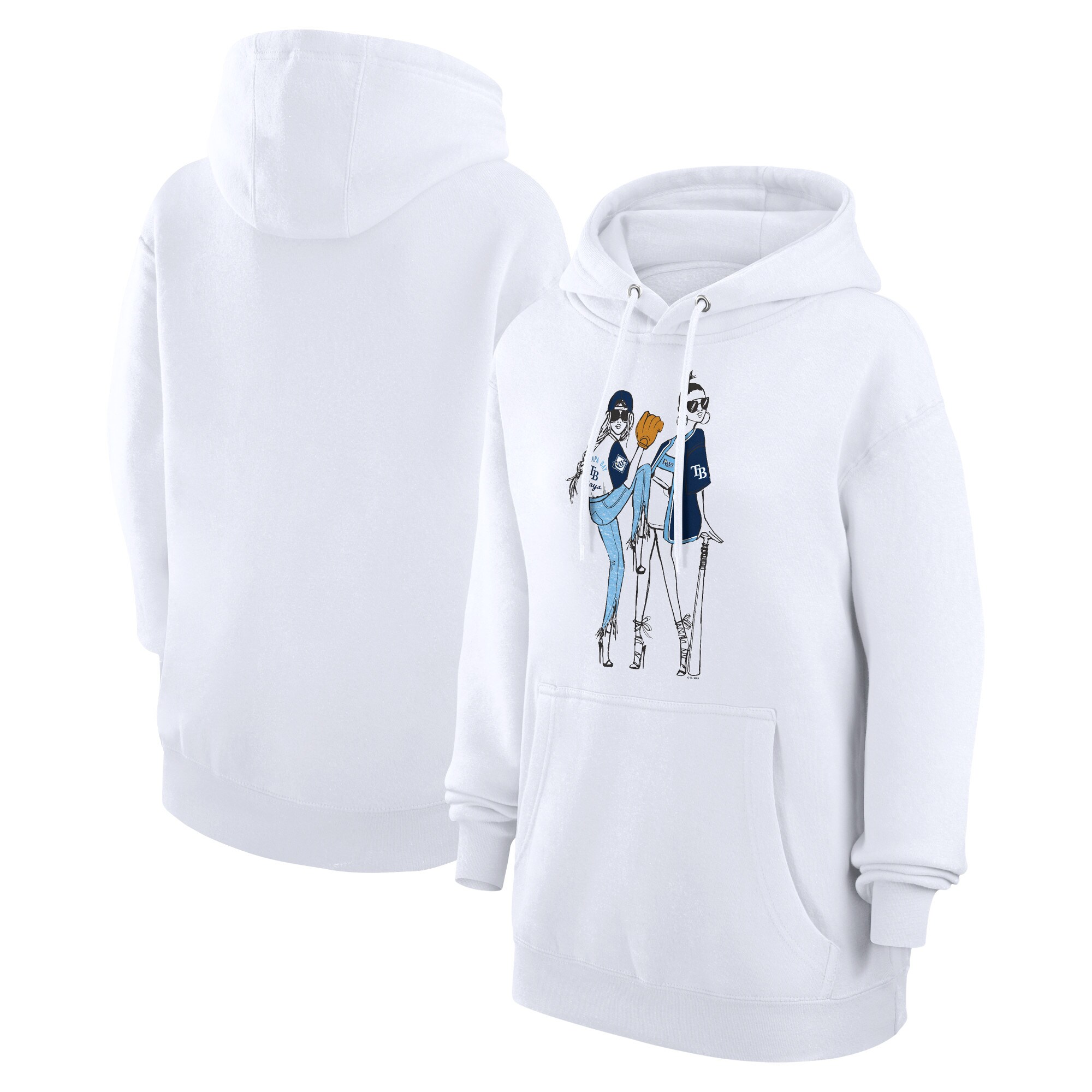 Women's Tampa Bay Rays  G-III 4Her by Carl Banks White Baseball Girls Fleece Pullover Hoodie