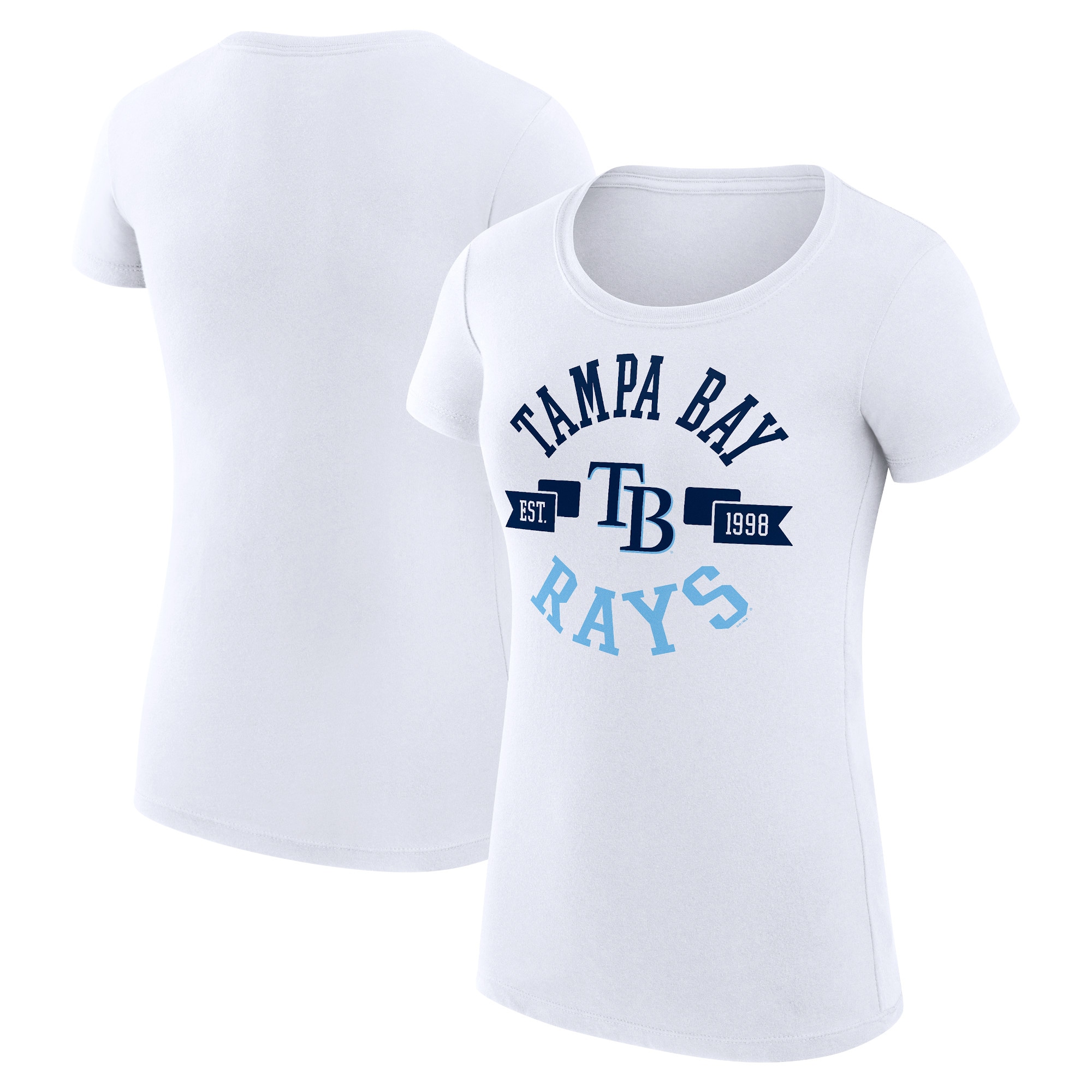 Women's Tampa Bay Rays G-III 4Her by Carl Banks White City Graphic Fitted T-Shirt