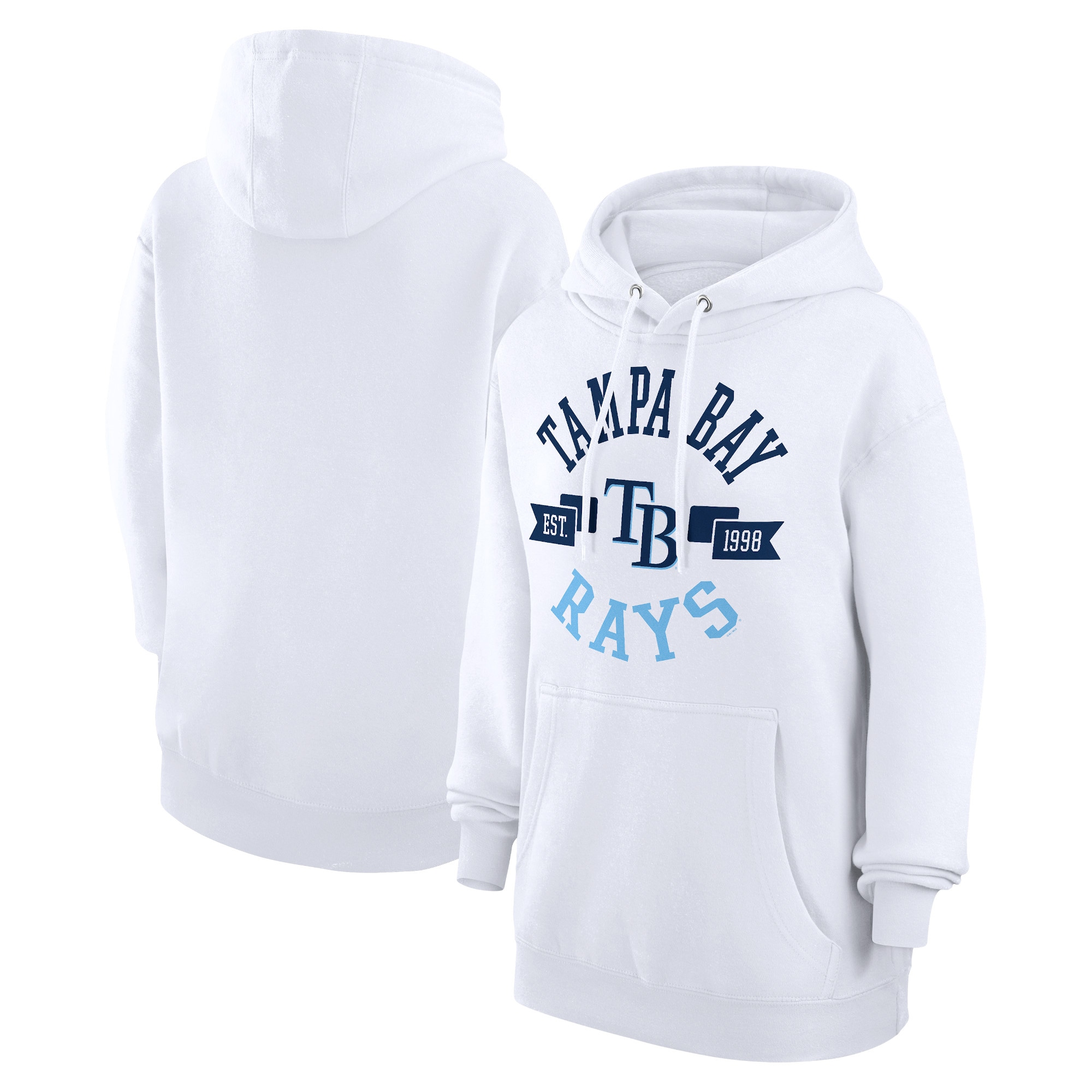 Women's Tampa Bay Rays G-III 4Her by Carl Banks White City Graphic Pullover Hoodie