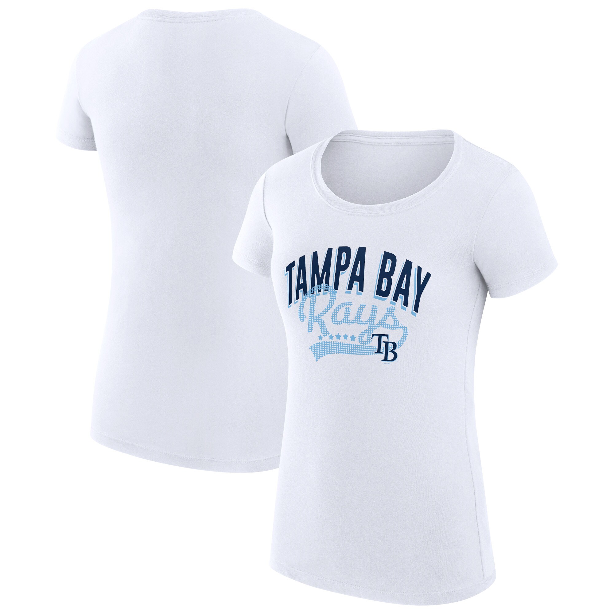 Women's Tampa Bay Rays  G-III 4Her by Carl Banks White Filigree Team Fitted T-Shirt
