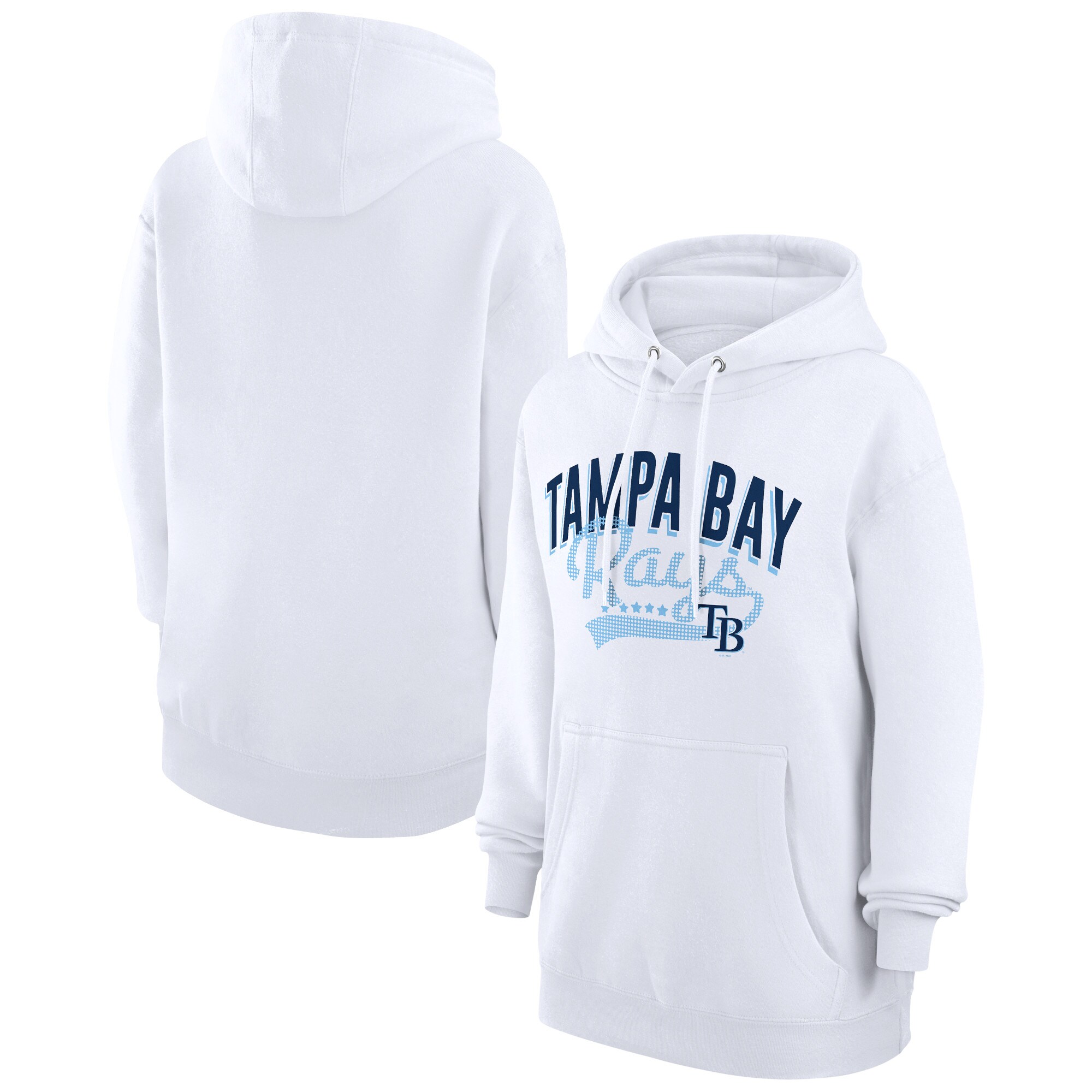 Women's Tampa Bay Rays  G-III 4Her by Carl Banks White Filigree Team Pullover Hoodie