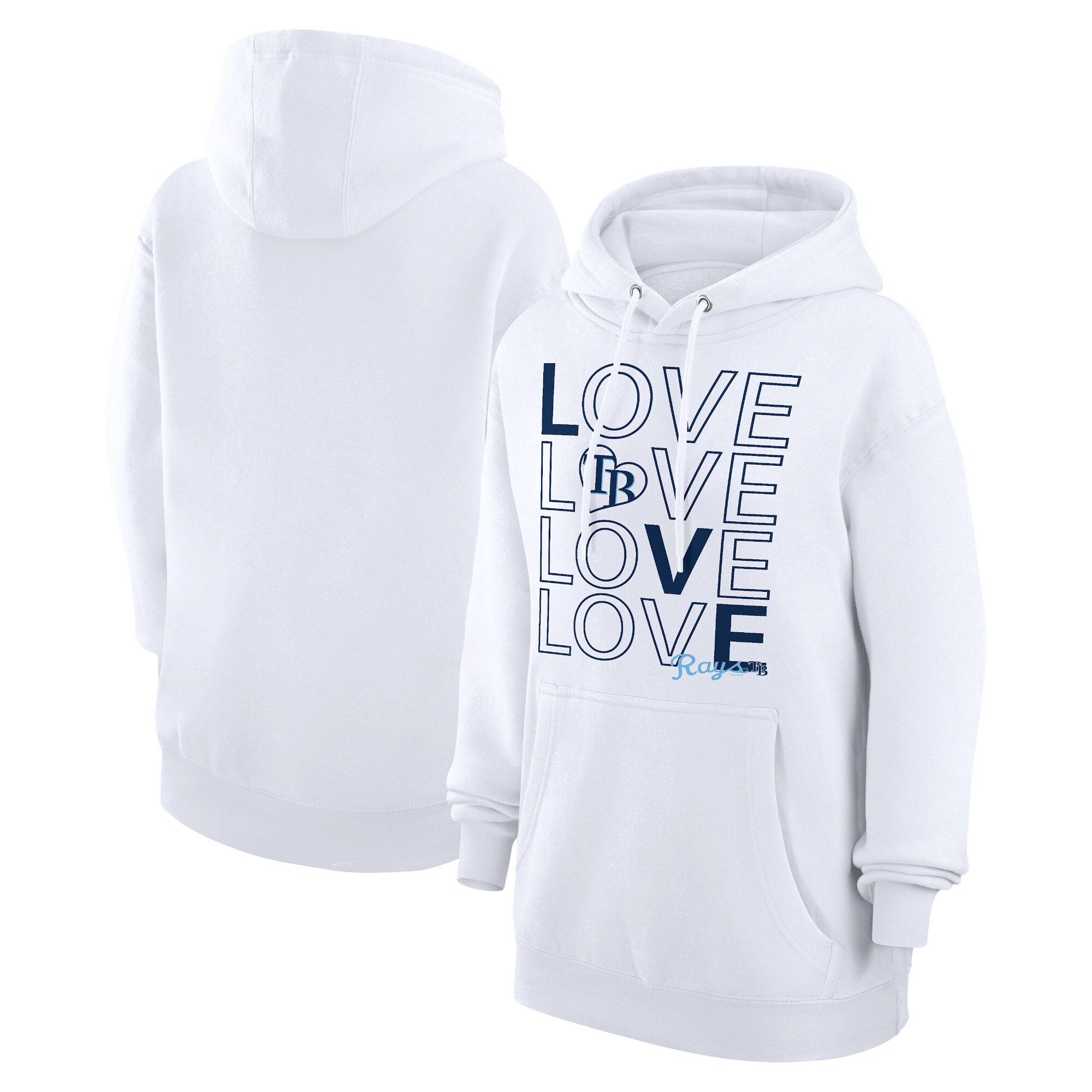 Women's Tampa Bay Rays  G-III 4Her by Carl Banks White Love Graphic Fleece Hoodie