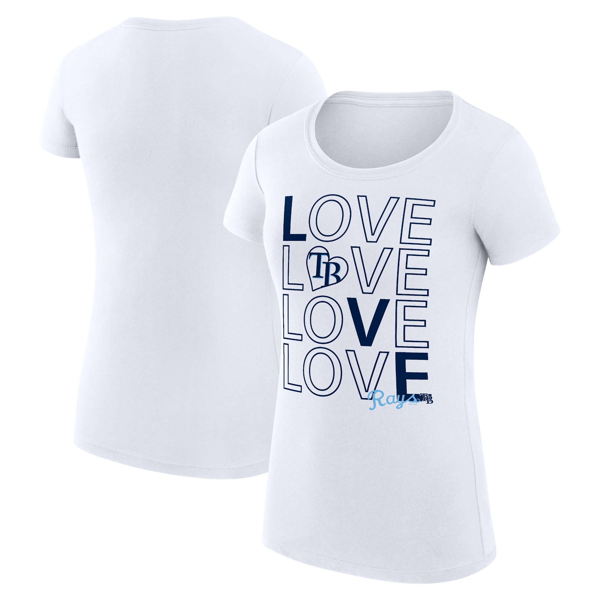 Women's Tampa Bay Rays G-III 4Her by Carl Banks White Love Graphic Team Fitted T-Shirt