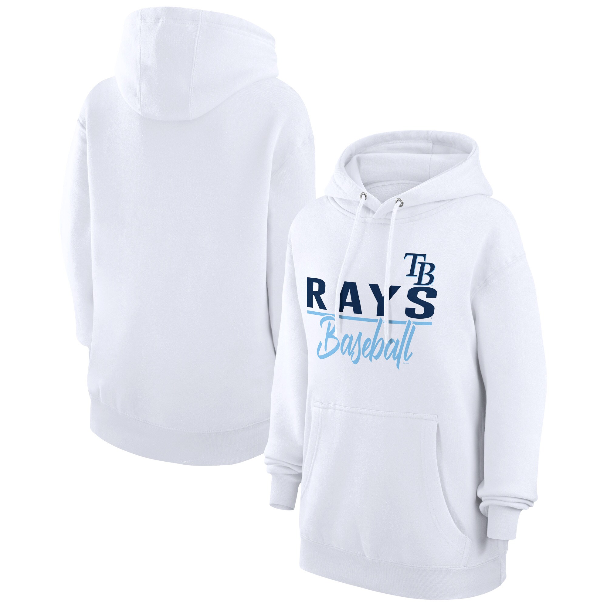 Women's Tampa Bay Rays  G-III 4Her by Carl Banks White Tri-Blend Team Fleece Pullover Hoodie