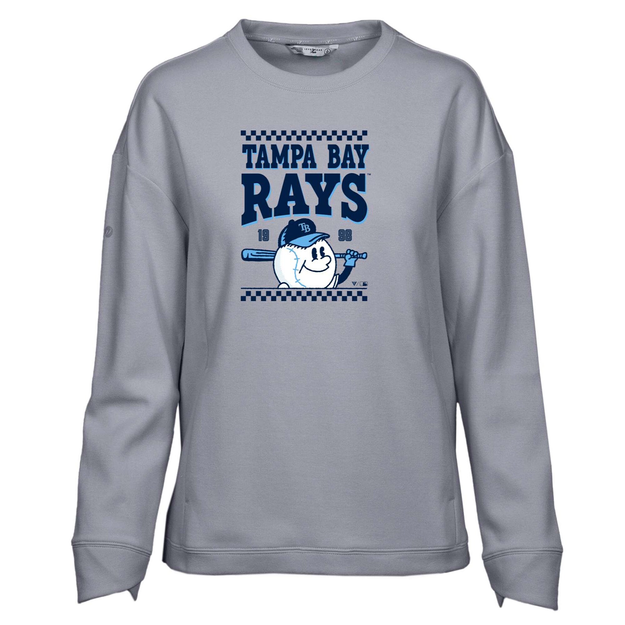 Women's Tampa Bay Rays  Levelwear Gray  Fiona Inaugural Pullover Sweatshirt