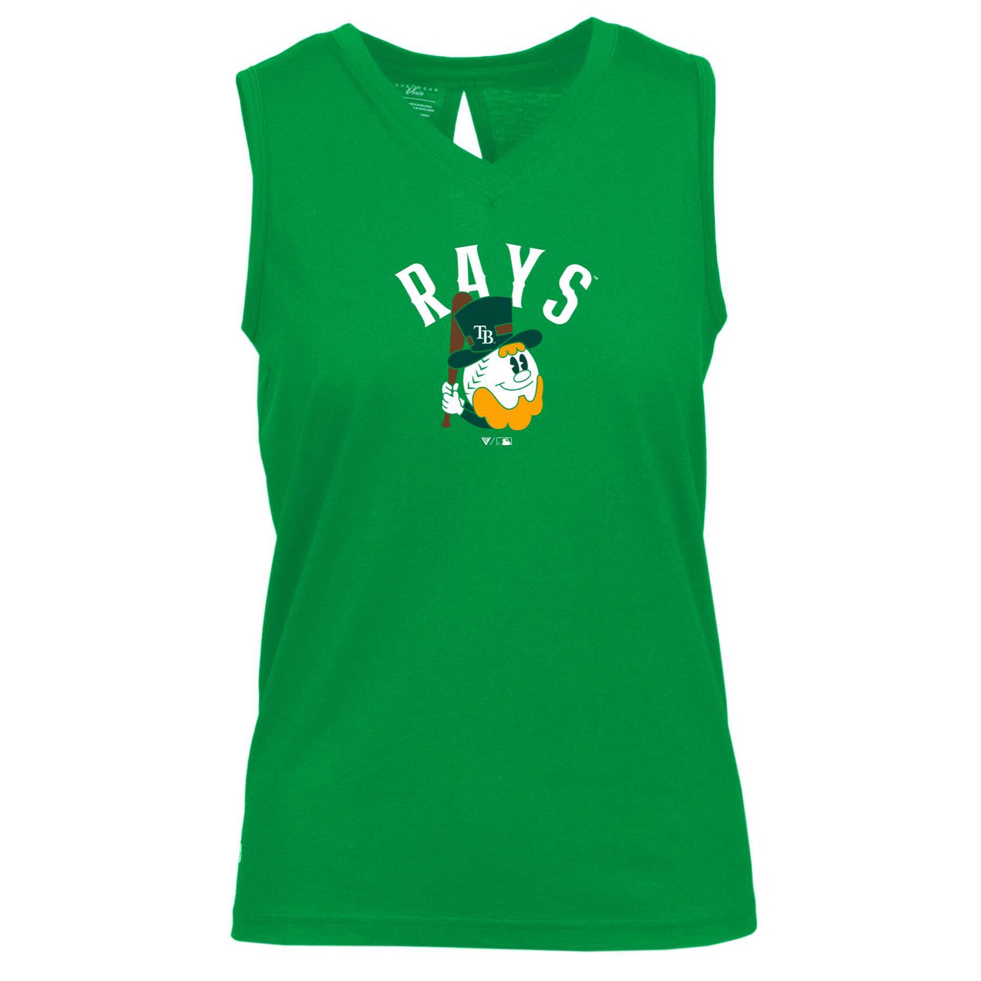 Women's Tampa Bay Rays  Levelwear Green St. Patrick's Day Paisley V-Neck Tank Top
