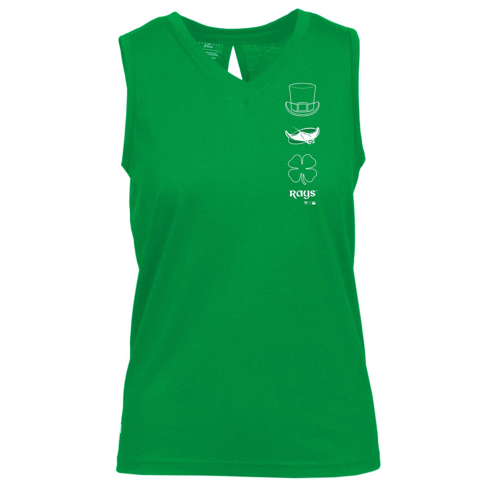 Women's Tampa Bay Rays  Levelwear Green St. Patrick's Day Paisley V-Neck Tank Top