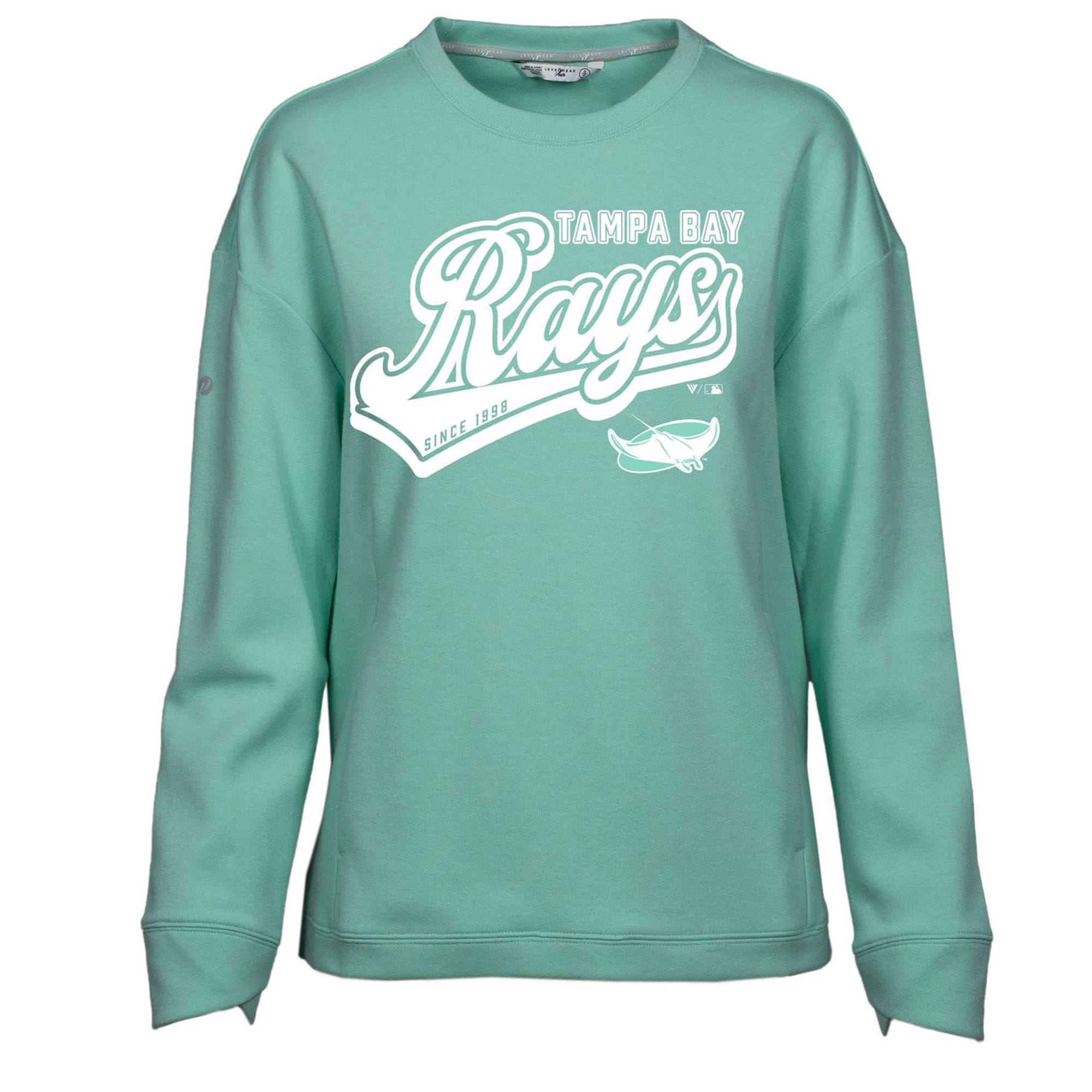 Women's Tampa Bay Rays  Levelwear Mint  Fiona Sweep Pullover Sweatshirt