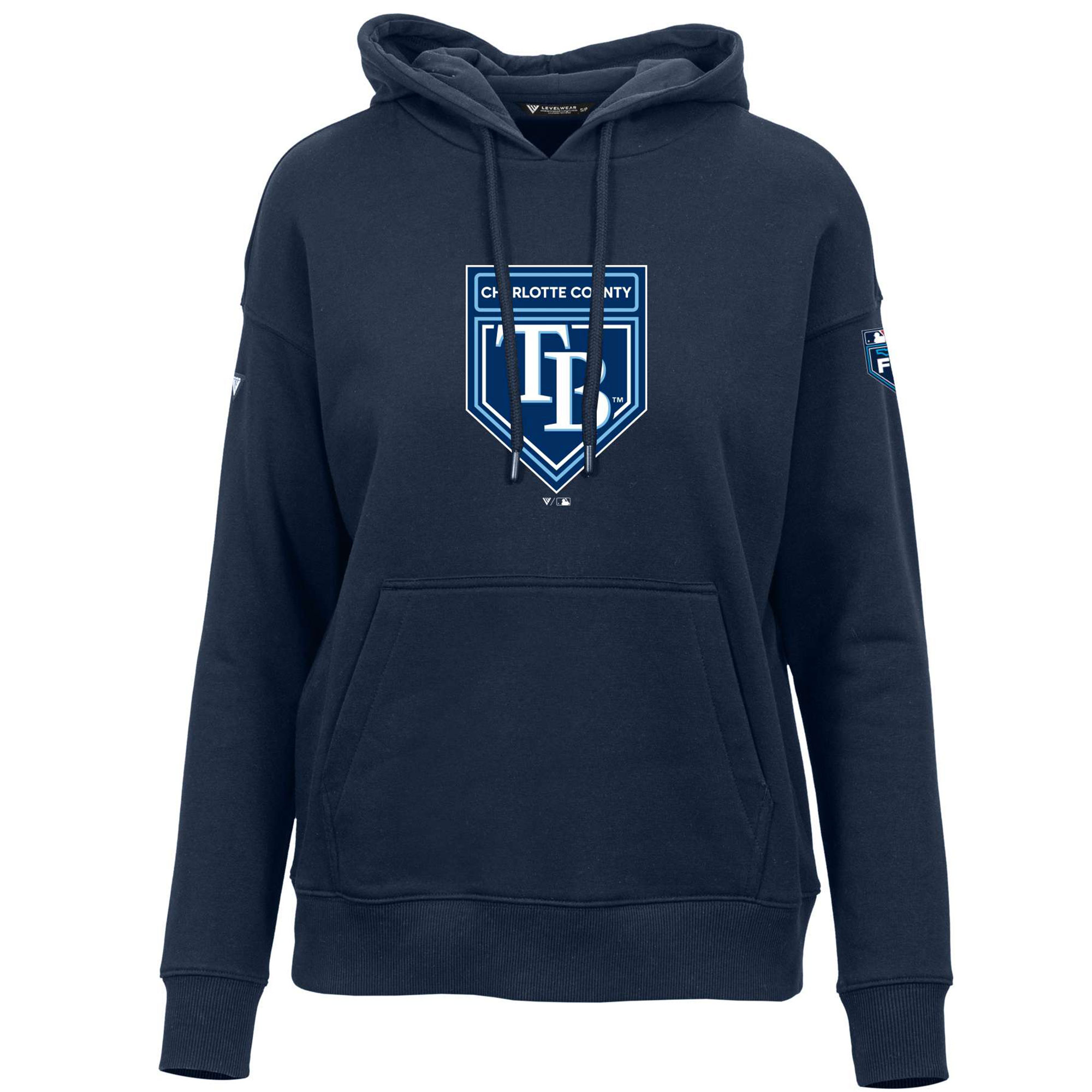 Women's Tampa Bay Rays Levelwear Navy 2024 Spring Training Adorn Fleece Pullover Hoodie