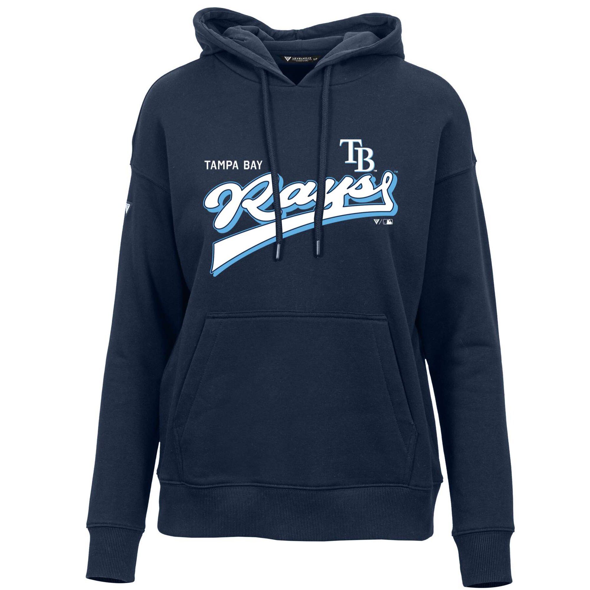Women's Tampa Bay Rays  Levelwear Navy  Adorn Retro Rafter Pullover Hoodie
