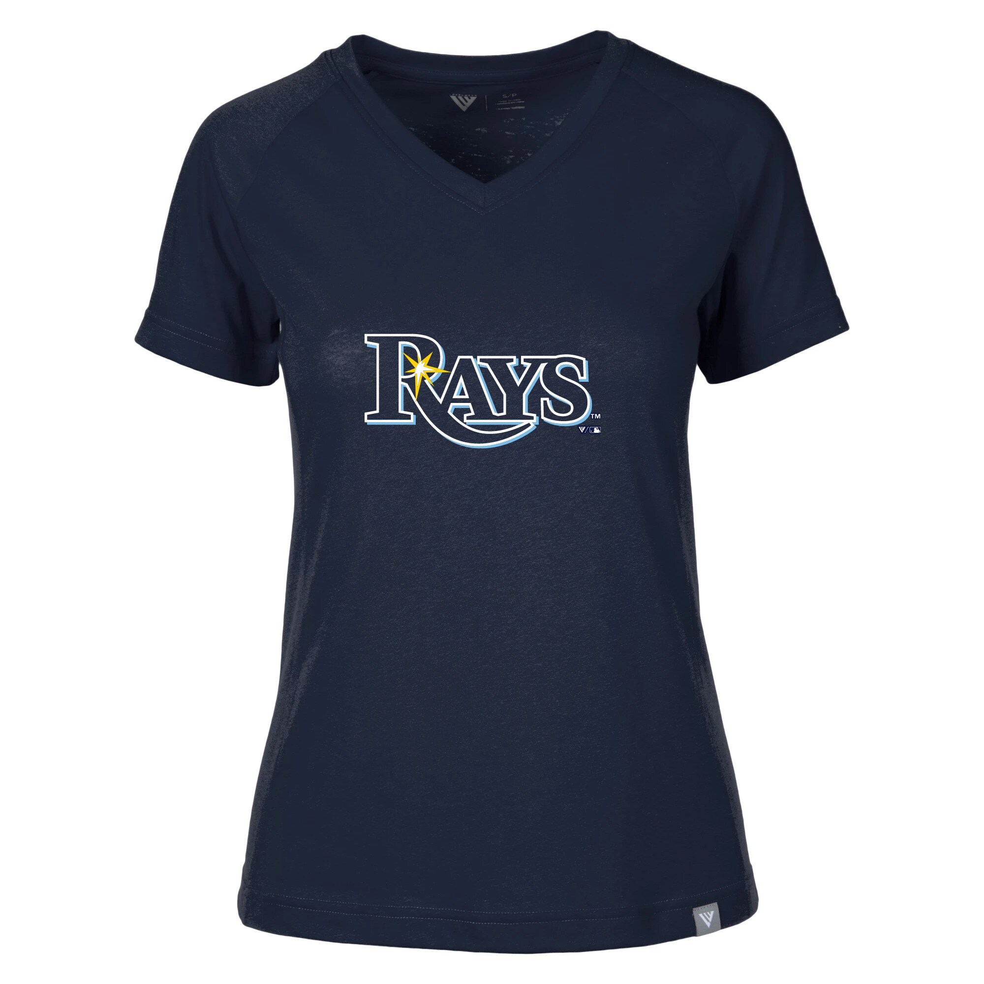 Women's Tampa Bay Rays Levelwear Navy Ariya V-Neck T-Shirt
