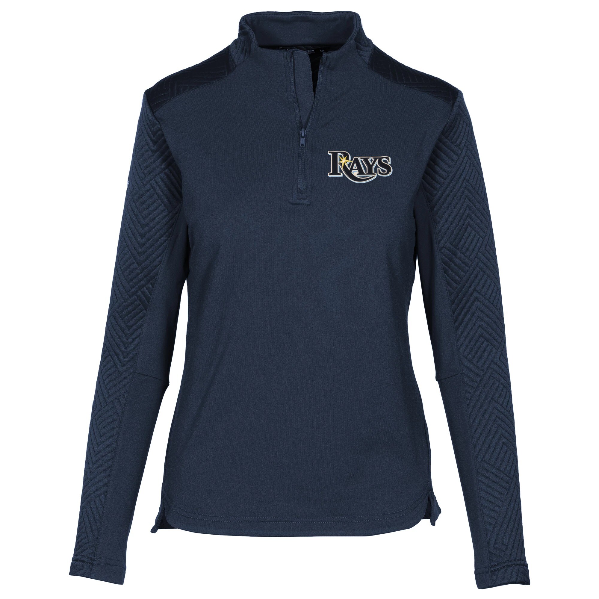 Women's Tampa Bay Rays Levelwear Navy Daybreak Quarter-Zip Pullover Top