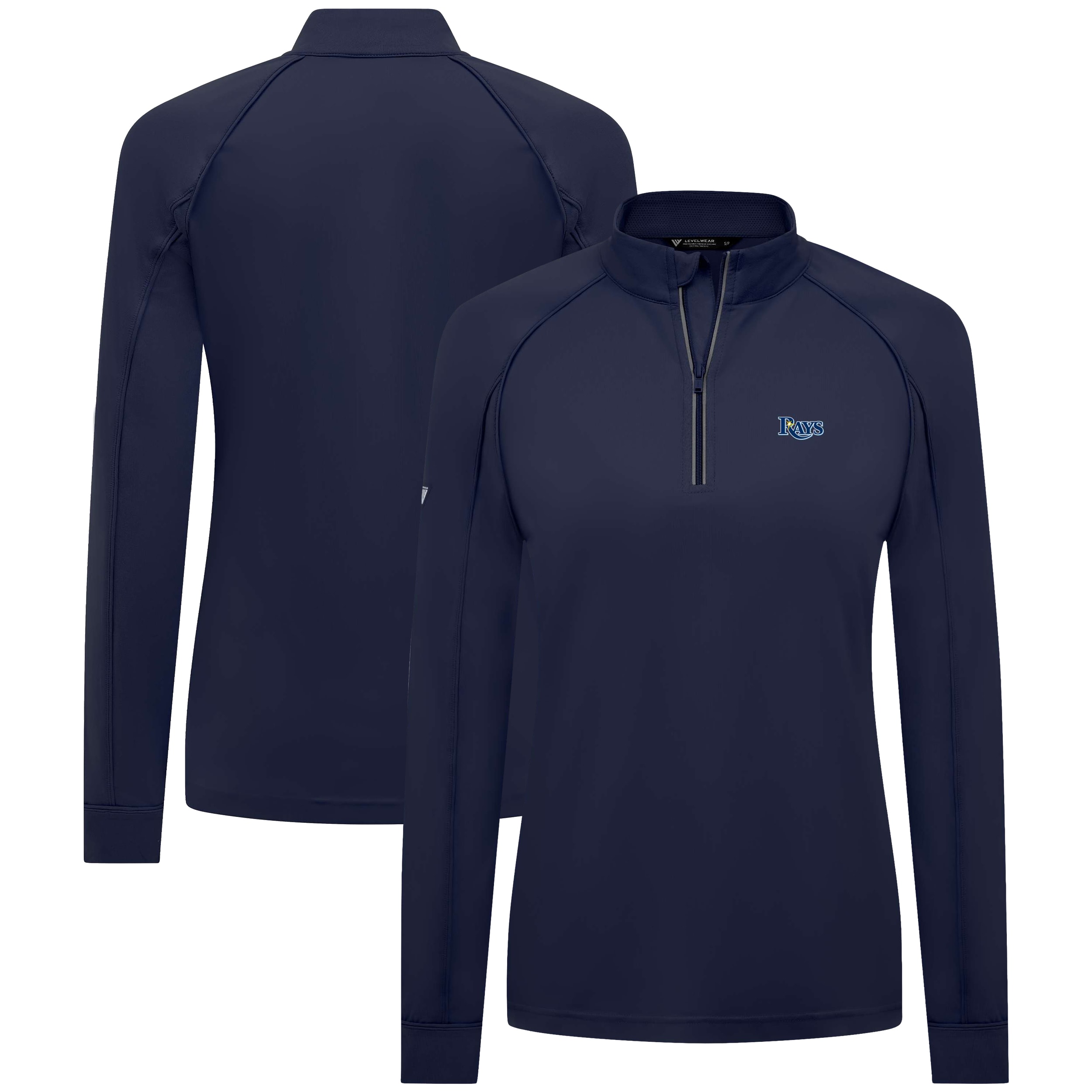 Women's Tampa Bay Rays  Levelwear Navy Kinetic Insignia Quarter-Zip Pullover