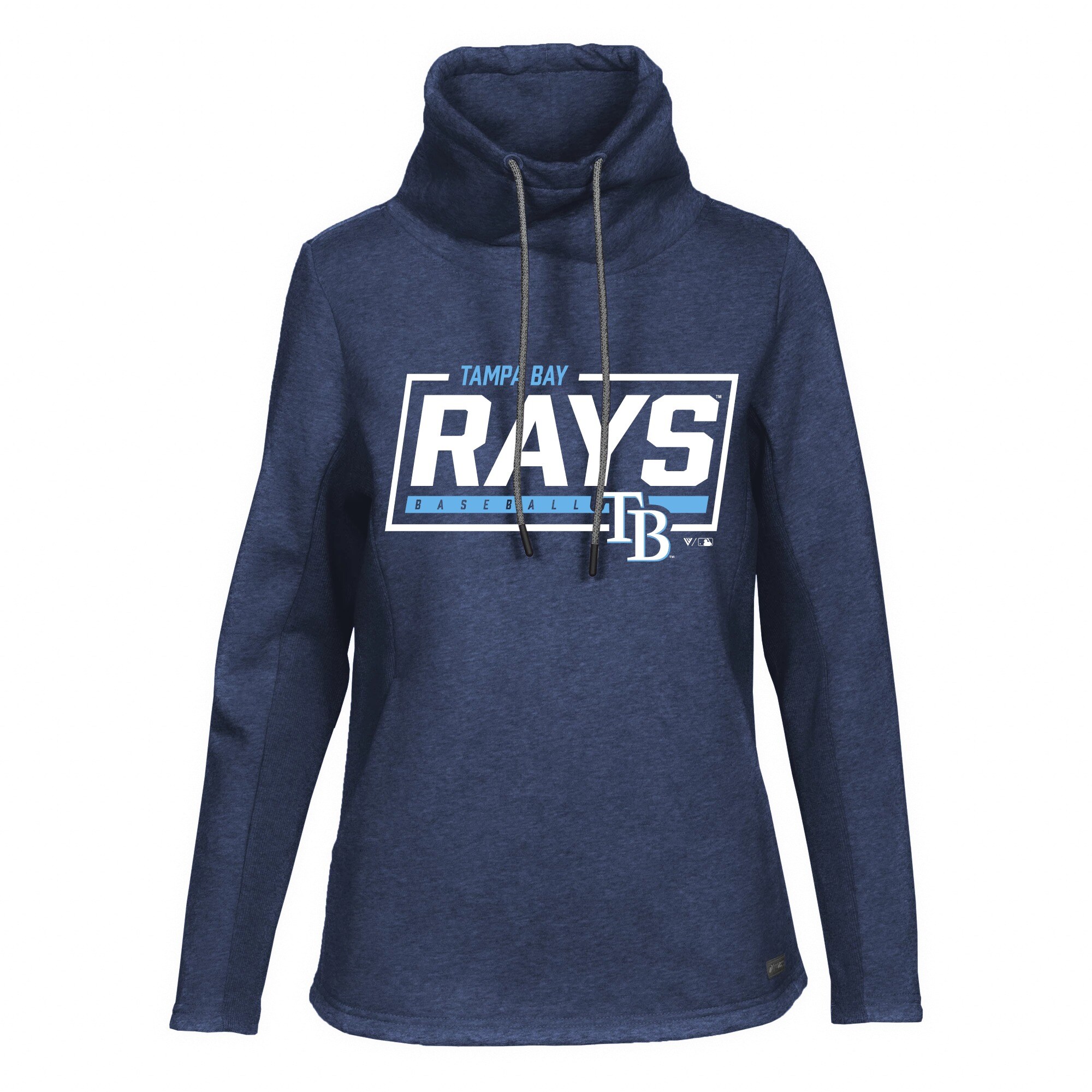 Women's Tampa Bay Rays Levelwear Navy Loop Fleece Scuba Neck Pullover Hoodie