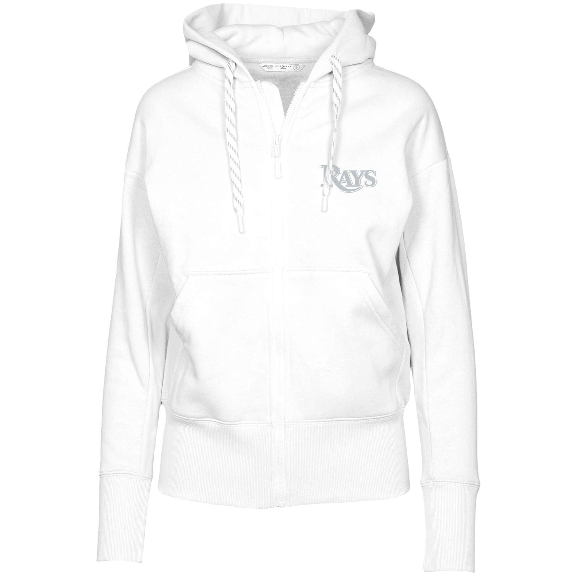 Women's Tampa Bay Rays  Levelwear White  Gardinia Core Full-Zip Hoodie