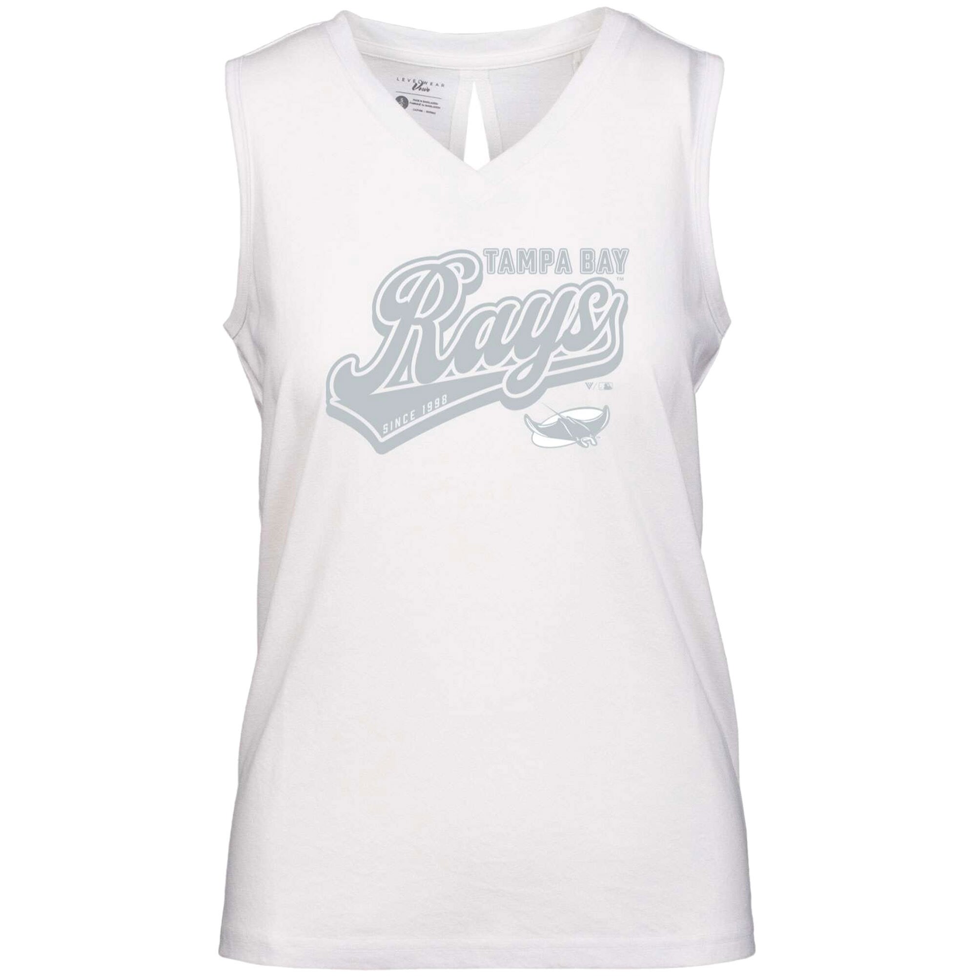 Women's Tampa Bay Rays  Levelwear White  Paisley Sweep V-Neck Tank Top