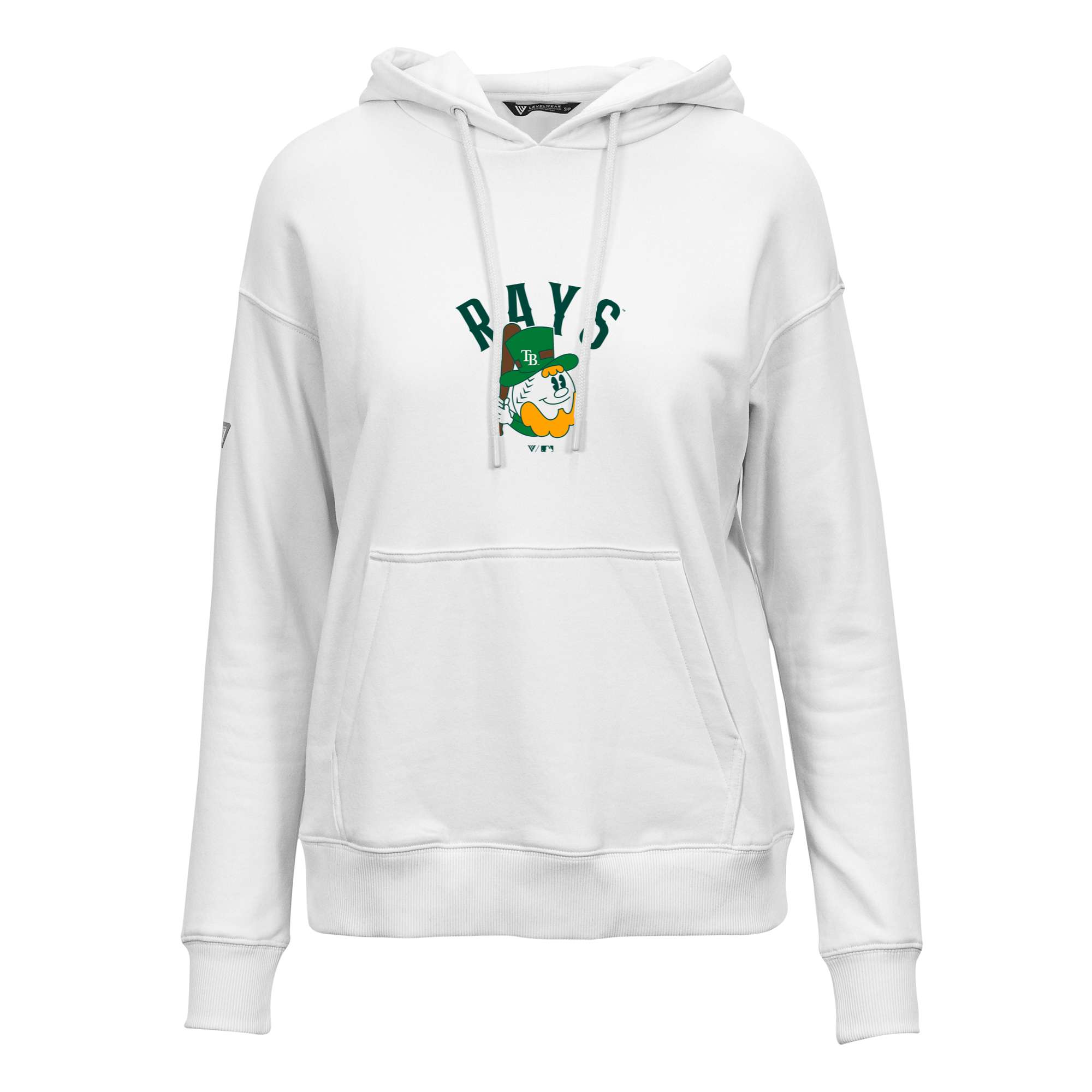 Women's Tampa Bay Rays  Levelwear White St. Patrick's Day Adorn Pullover Hoodie