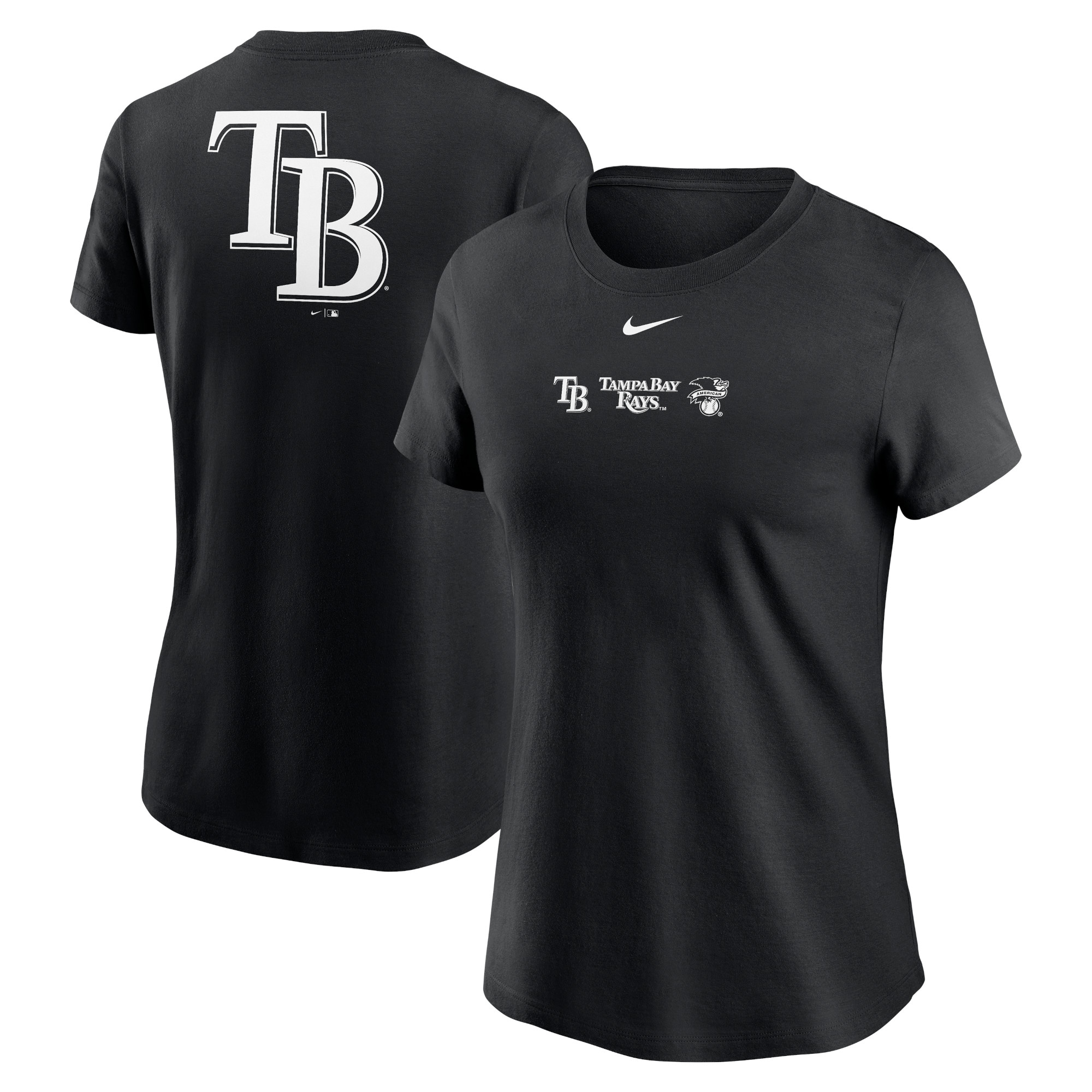 Women's Tampa Bay Rays Nike Black Over Shoulder T-Shirt