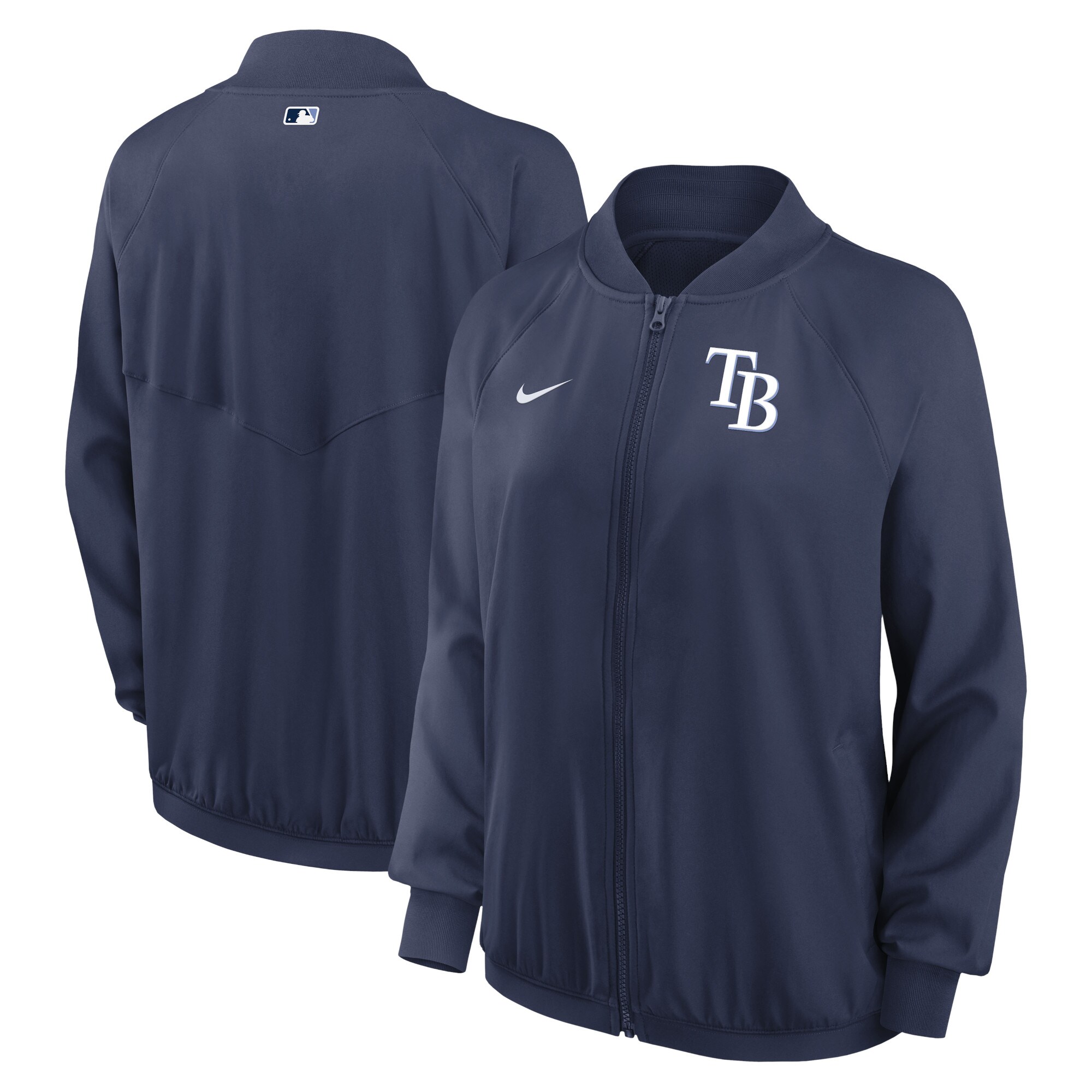 Women's Tampa Bay Rays Nike Navy Authentic Collection Team Raglan Performance Full-Zip Jacket