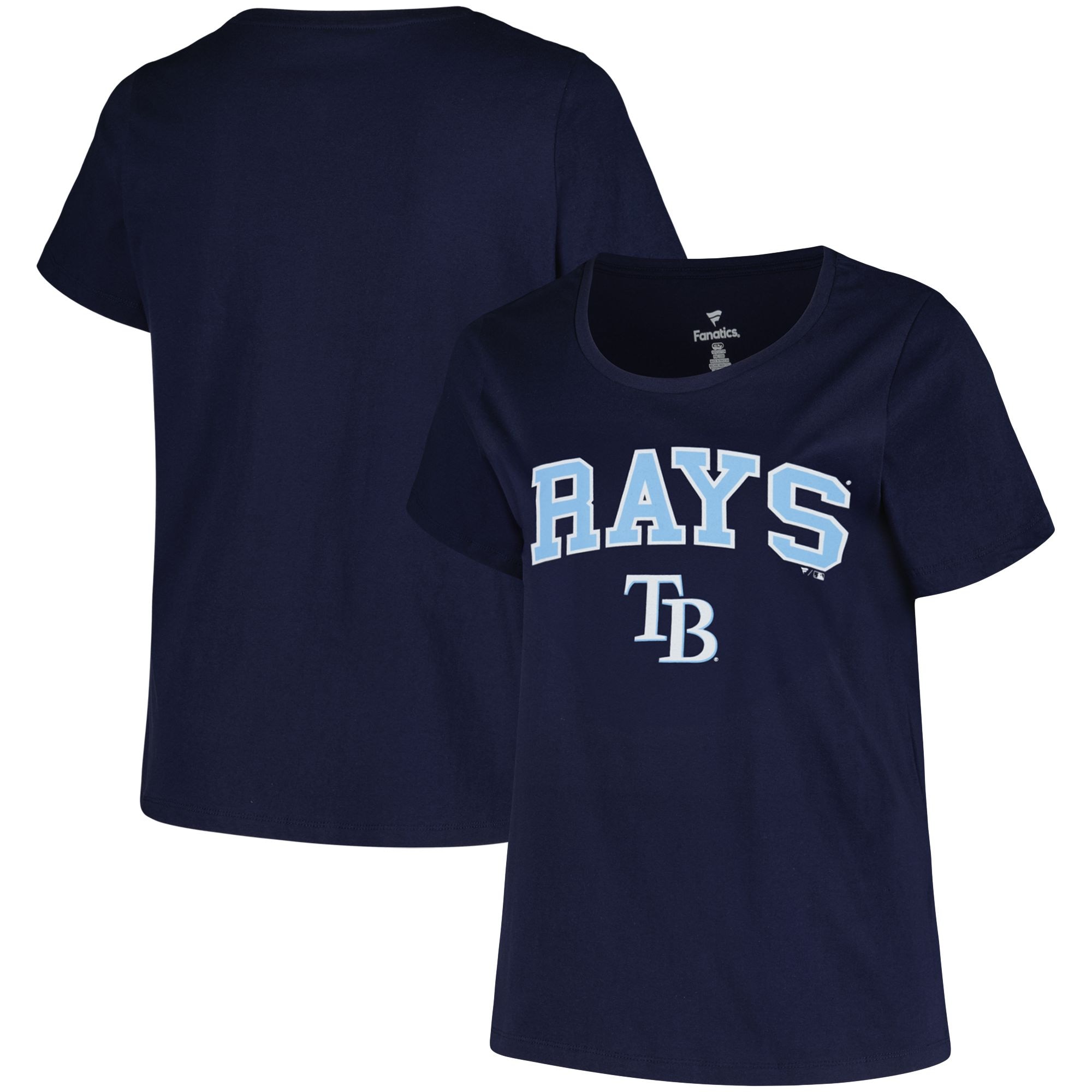 Women's Tampa Bay Rays Profile Navy Plus Size Arch Logo T-Shirt