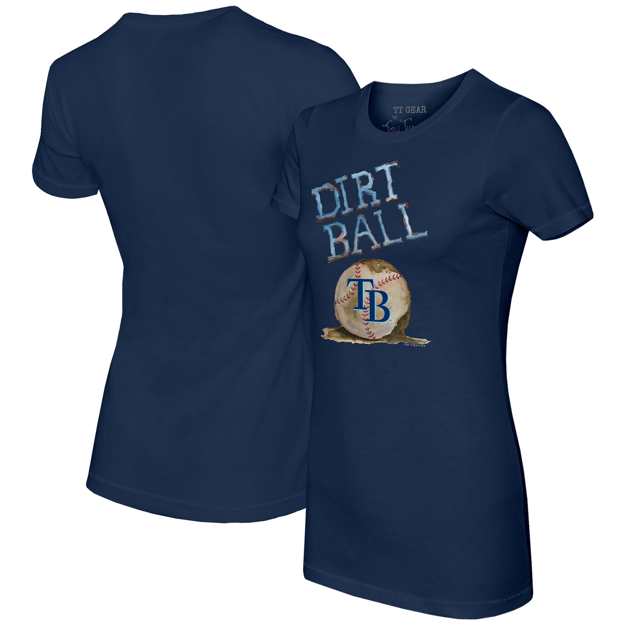 Women's Tampa Bay Rays Tiny Turnip Navy Dirt Ball T-Shirt