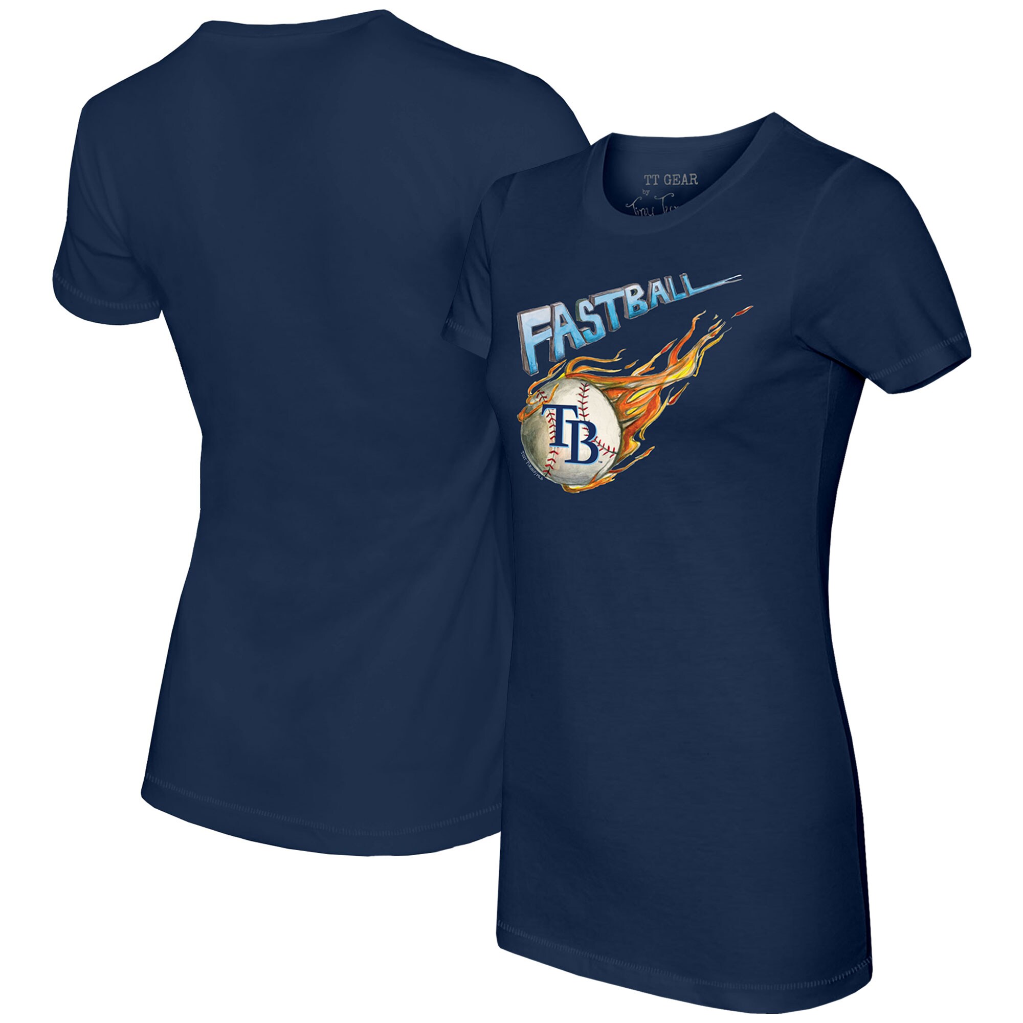 Women's Tampa Bay Rays Tiny Turnip Navy Fastball T-Shirt