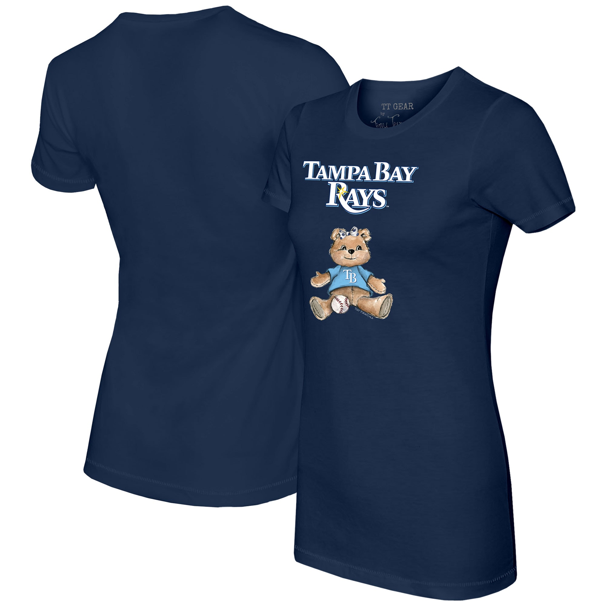 Women's Tampa Bay Rays Tiny Turnip Navy Girl Teddy T-Shirt