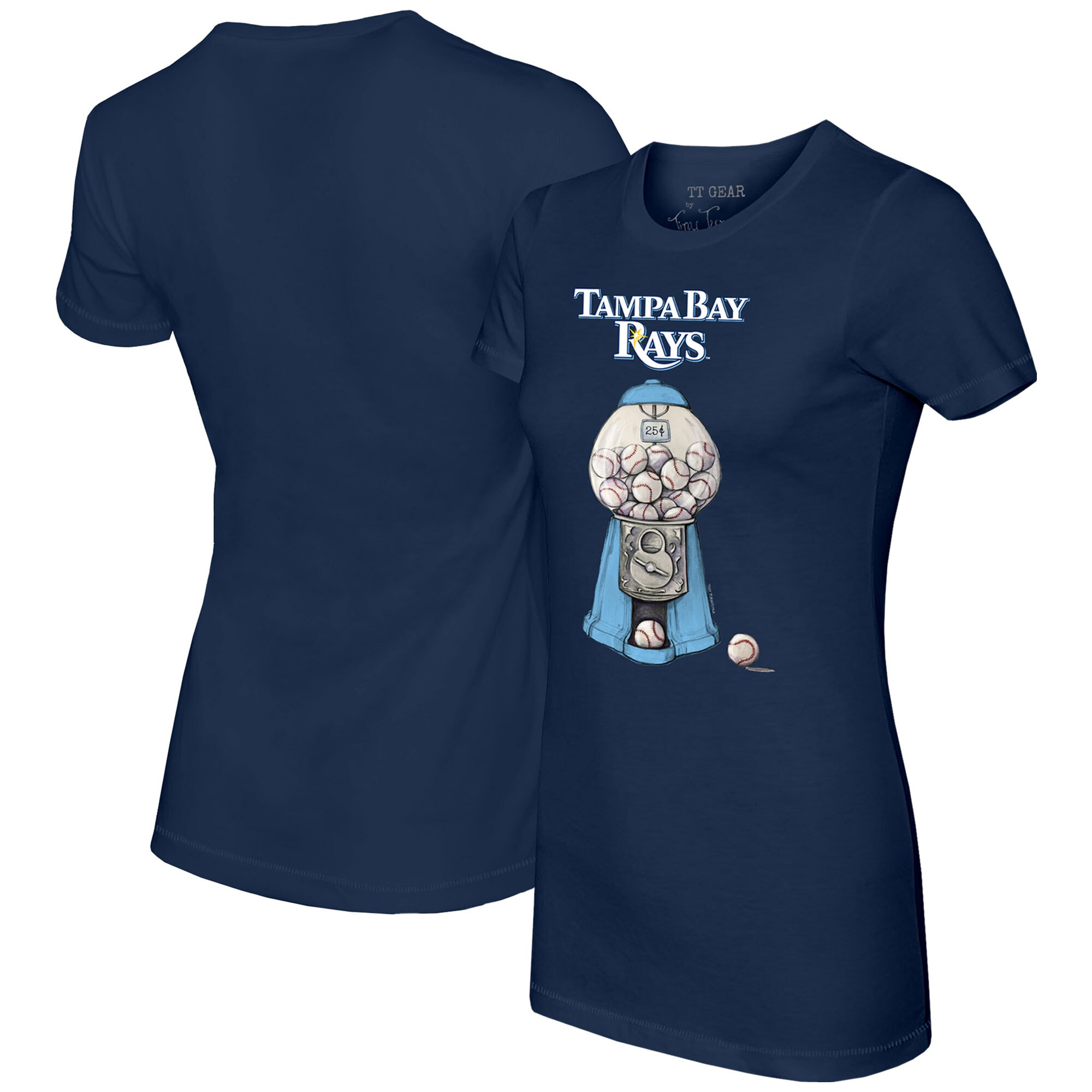 Women's Tampa Bay Rays Tiny Turnip Navy Gumball Machine T-Shirt