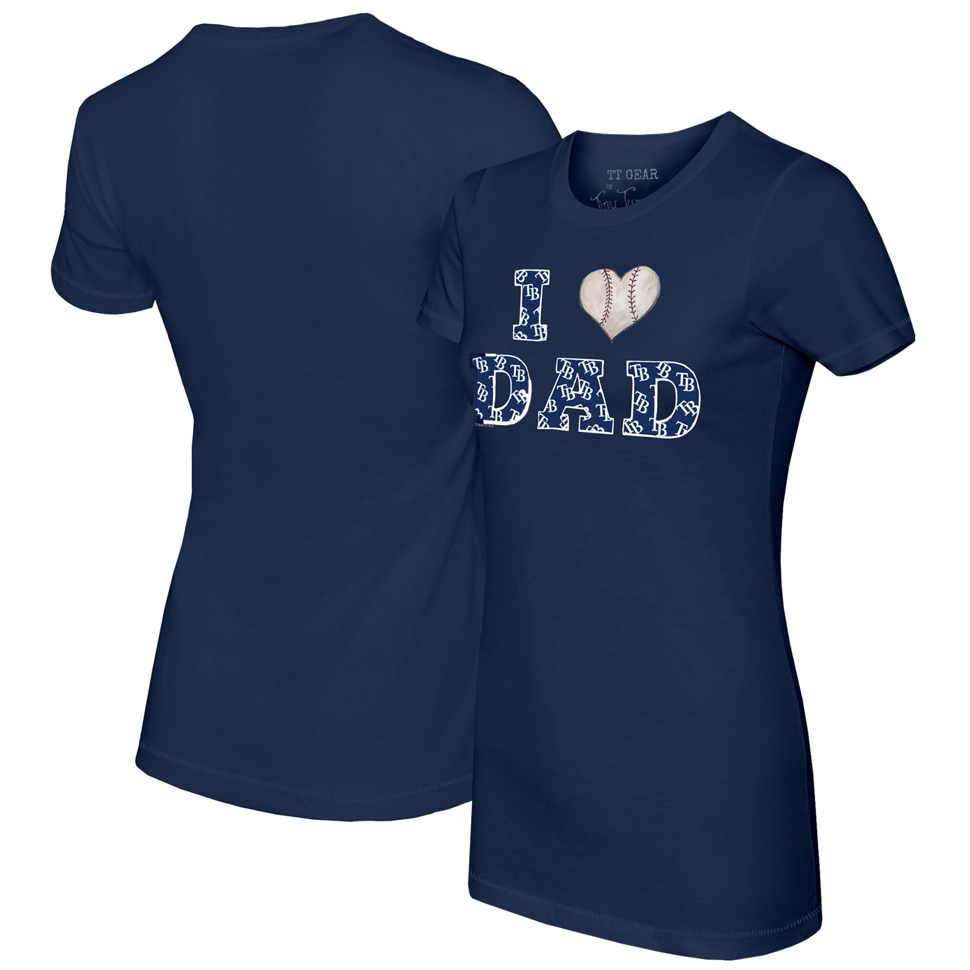 Women's Tampa Bay Rays Tiny Turnip Navy I Love Dad T-Shirt
