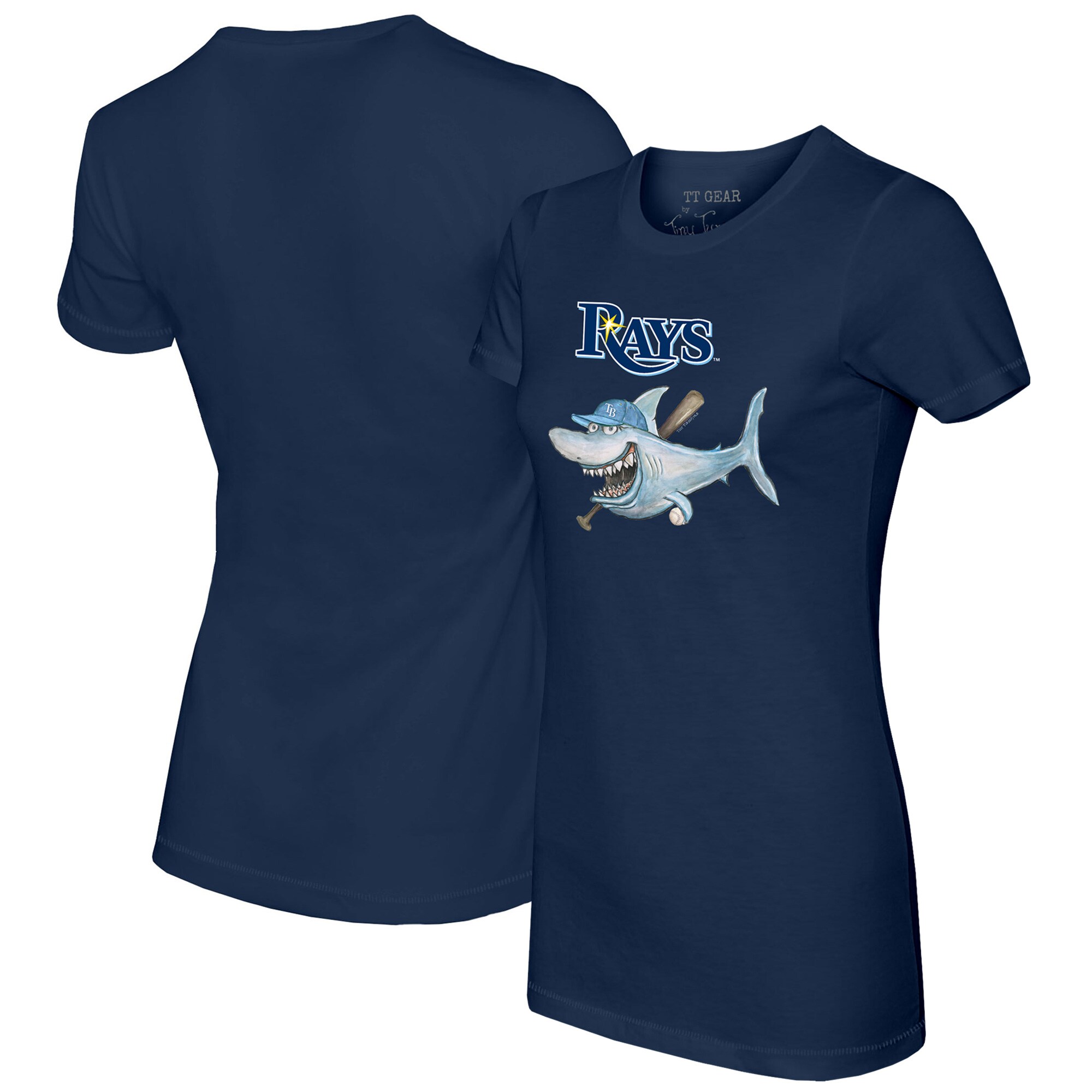 Women's Tampa Bay Rays Tiny Turnip Navy Shark T-Shirt