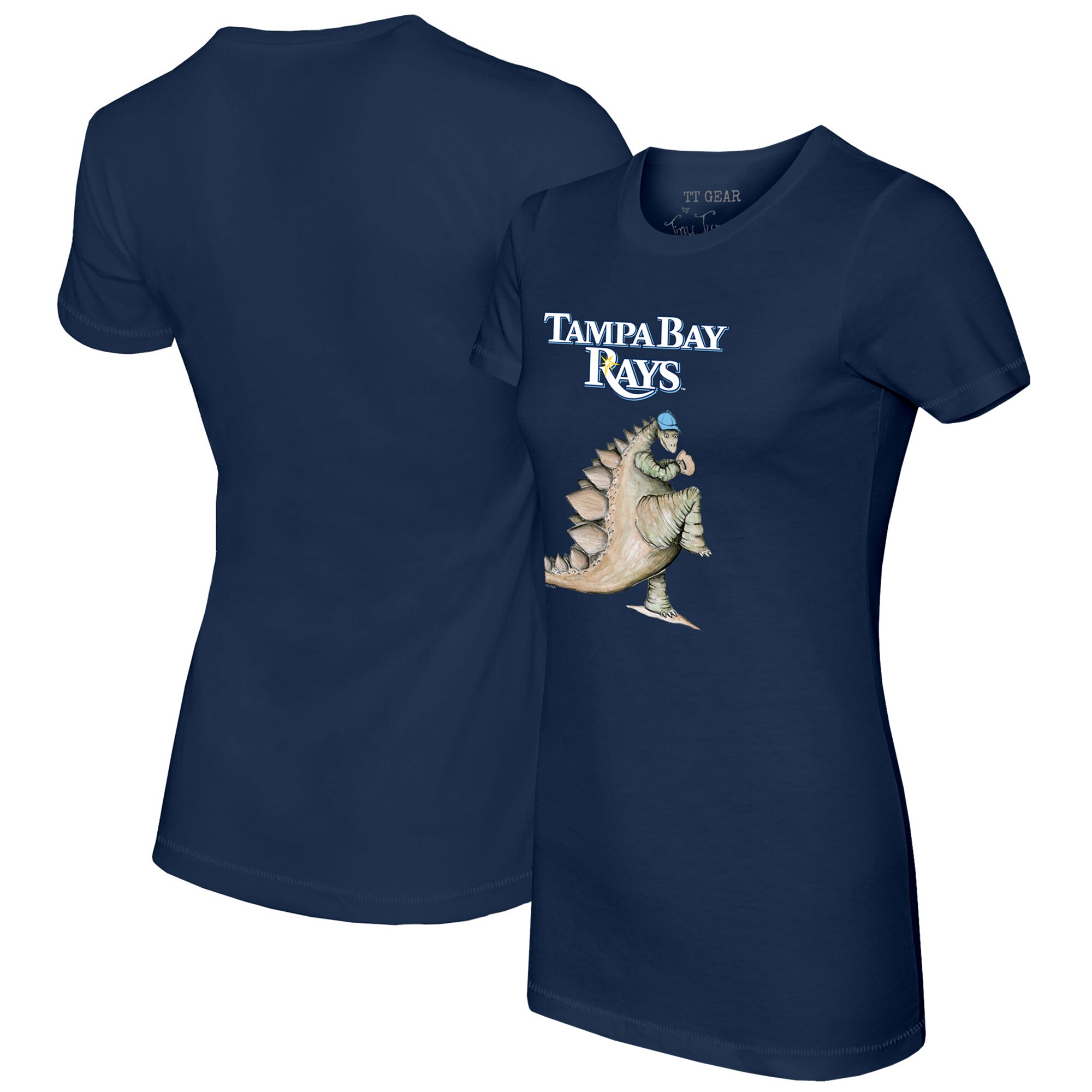 Women's Tampa Bay Rays Tiny Turnip Navy Stega T-Shirt