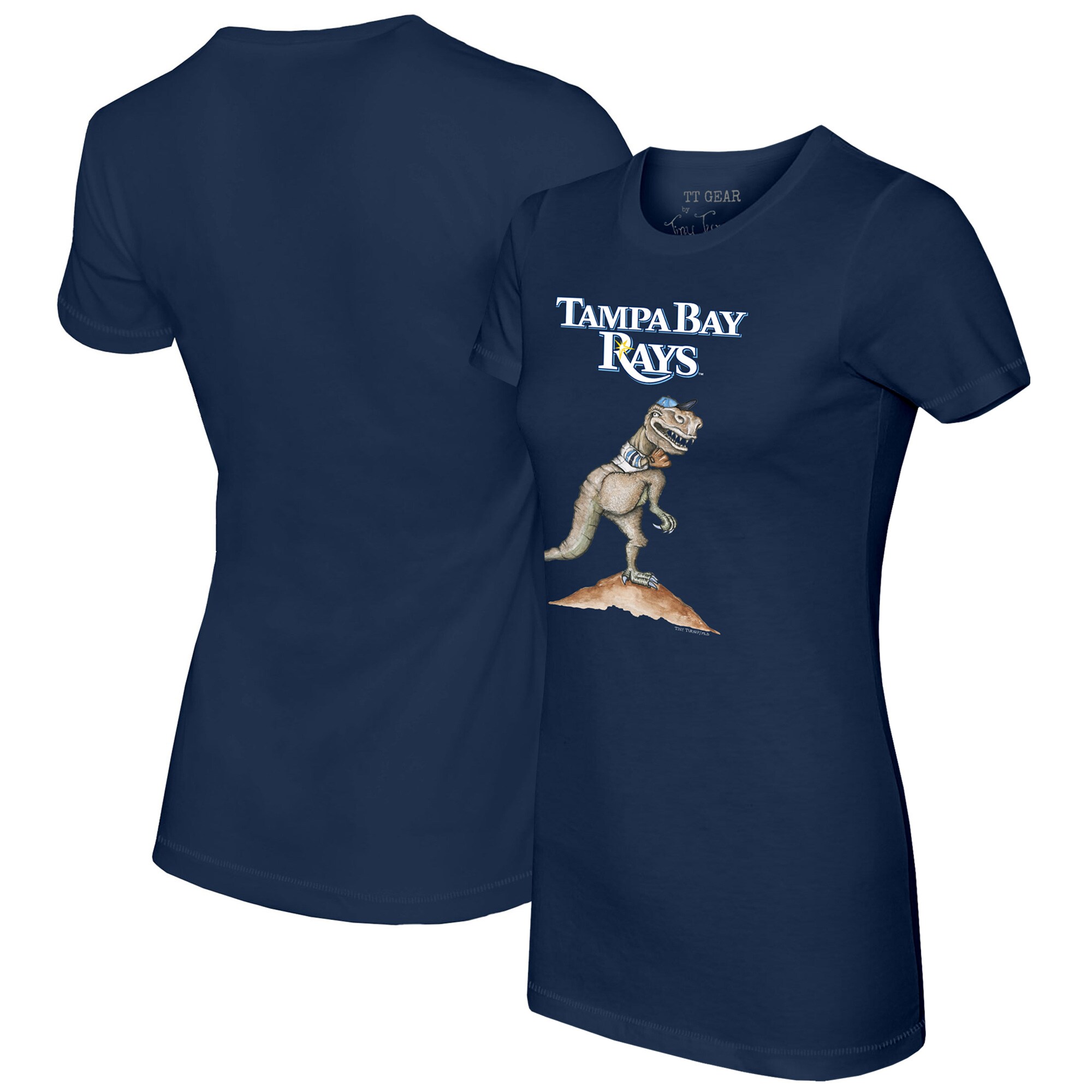 Women's Tampa Bay Rays  Tiny Turnip Navy TT Rex T-Shirt